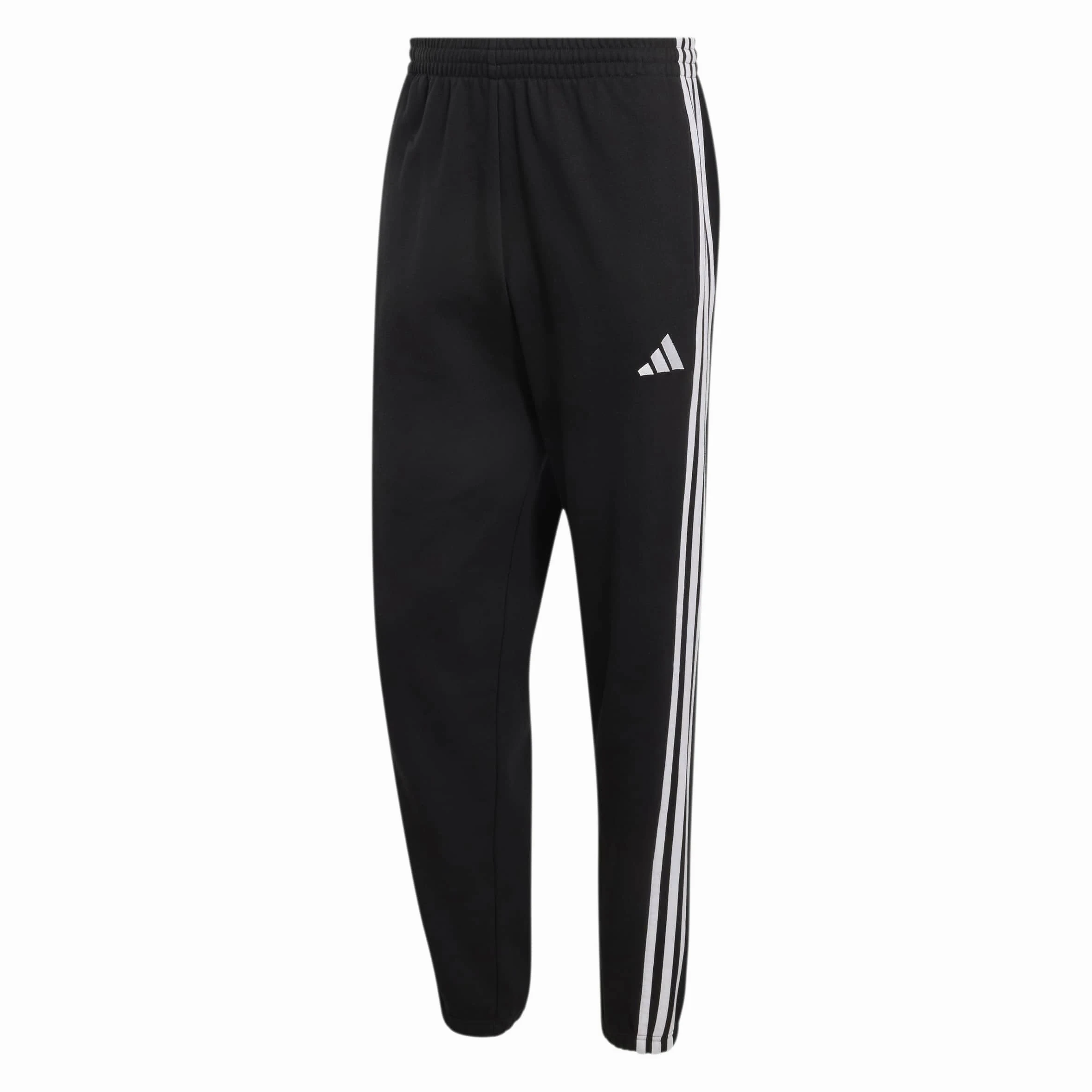adidas Hombre Essentials 3-Stripes French Terry Tapered Cuffed Pants, Black/White, 3XL