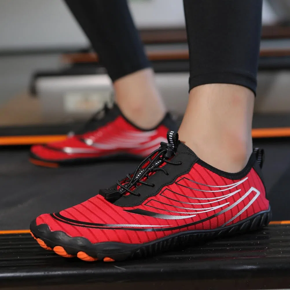 Zapatos Acuáticos para Hombre Mujer, Antideslizantes Secado Rápido, 4cm Amortiguación Drenaje Malla con Protección de Dedos para Playa, Senderismo, Trekking Fluvial, Gimnasio, Urbano