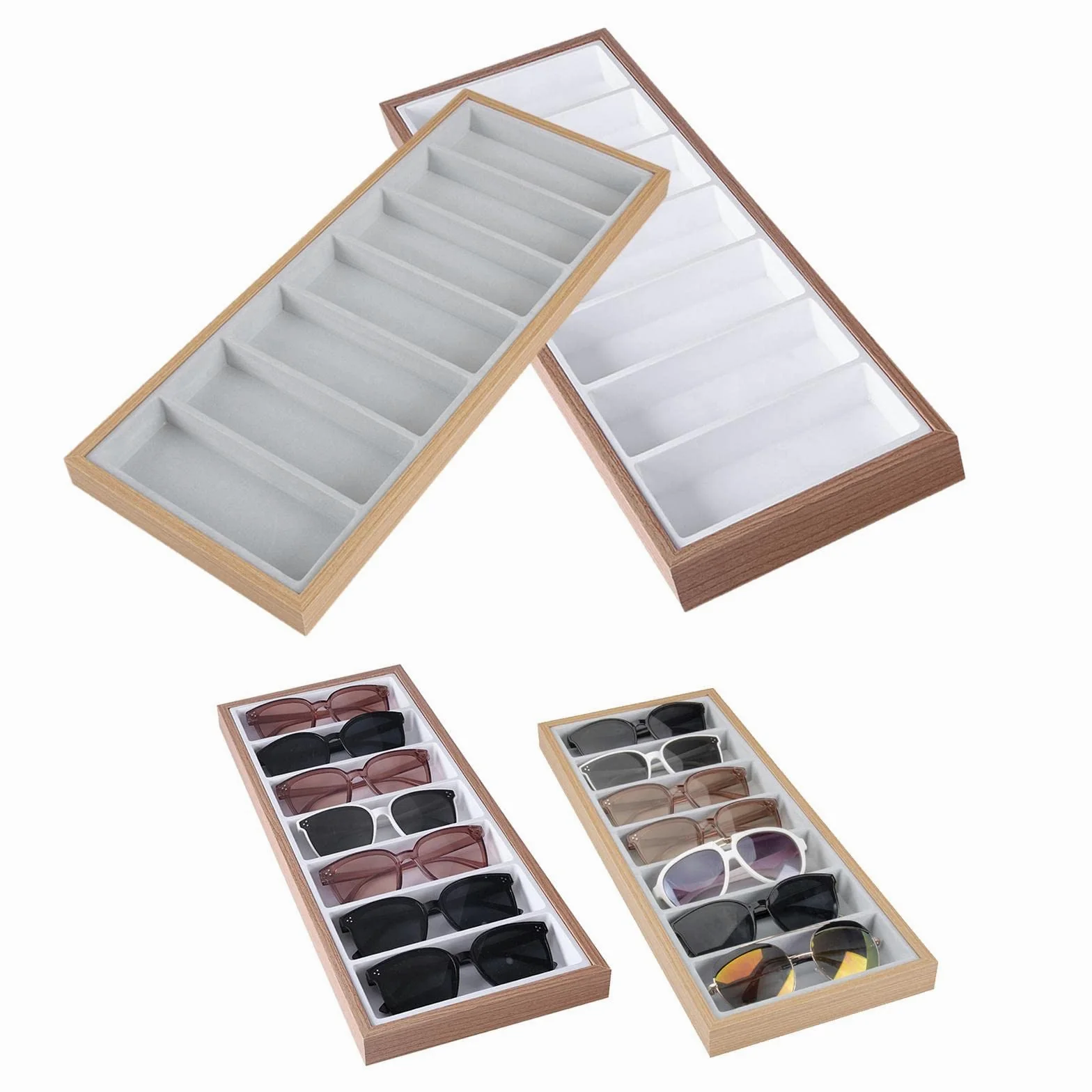 Colcolo 2pcs Gafas Joyería Bandeja Apilable Gafas de Terre Organizador de Almacenamiento