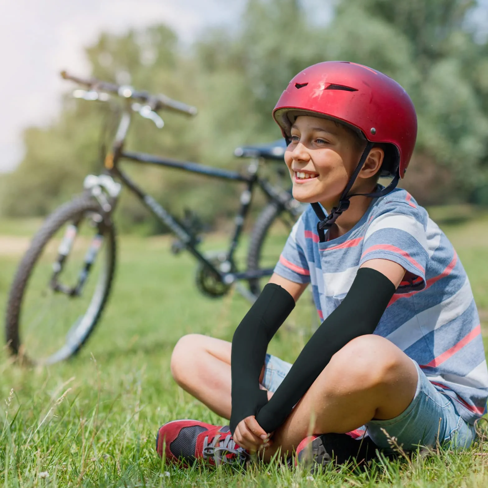 Mepase 10 pares mangas de brazo para niños, compresión, protección solar UV, enfriamiento deportes