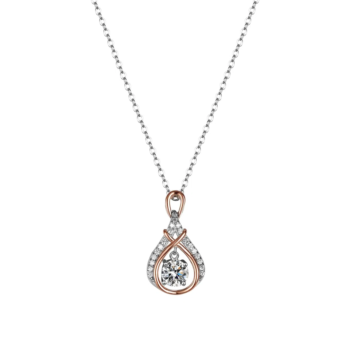 Wycian Collares de moissanita para mujer, collares simples para mujer, ajuste flotante de gota de agua, 40 + 5 cm