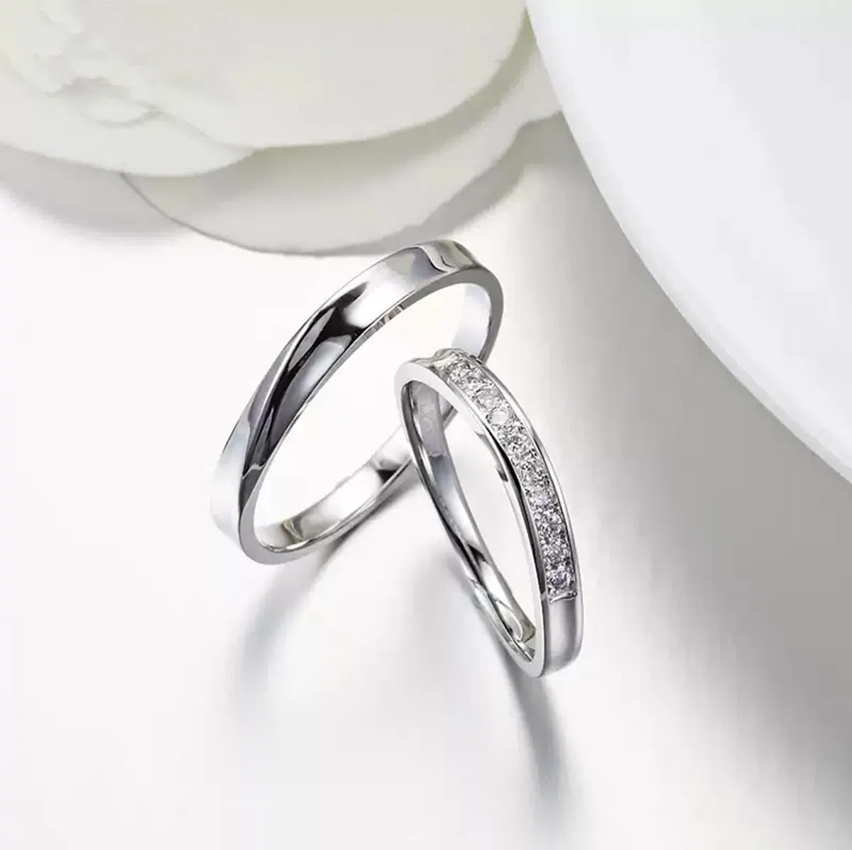 Wycian Anillos Boda Hombre Anillo Plateado PT950 Polaco Talla 30 Sólido No Chapado Moda para Esposa Cumpleaños Joyas
