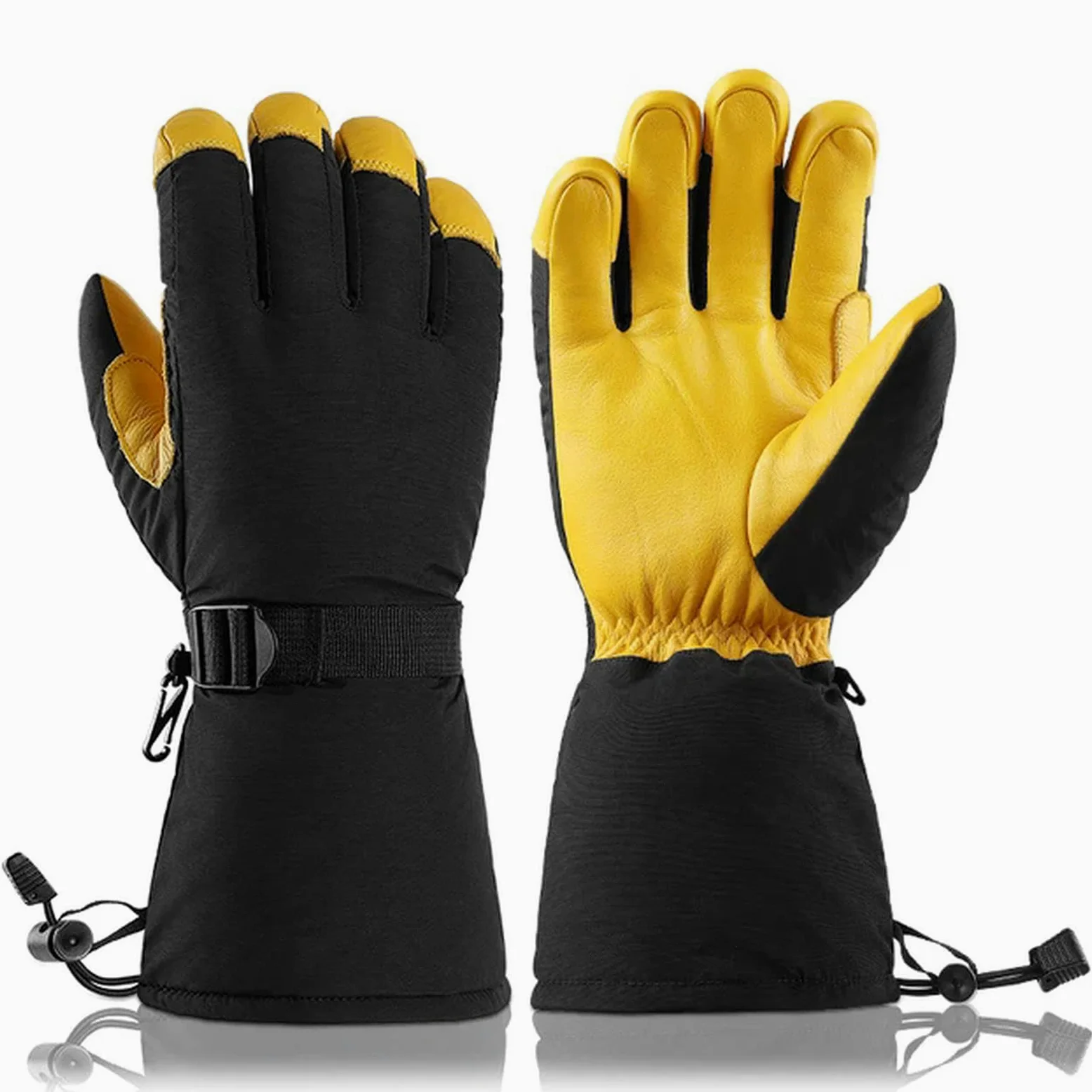 Guantes térmicos de Invierno para esquí, Snowboard, Motociclismo, Ciclismo, Hombre y Mujer, cálidos para la Nieve (Amarillo 1019)