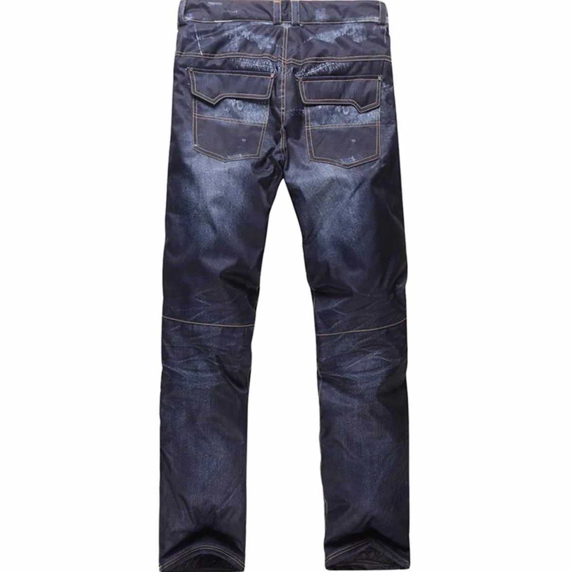 Denim Tirantes Pantalones de esquí Impermeable Transpirable Warm Skiing Snowboard Hombre Mujer
