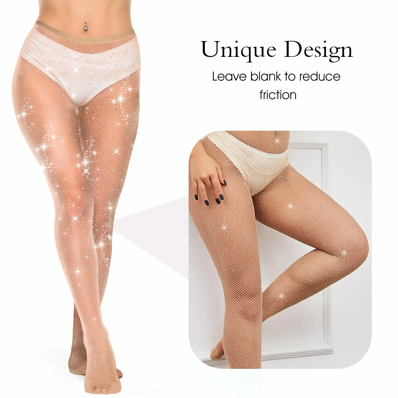 ElevateTech Medias de Red para Mujer, Collants de Cintura Alta de Red en Tono Brillante Color Piel para Baile, Carnaval, Fiesta, Banquete, Espectáculos, Regalos
