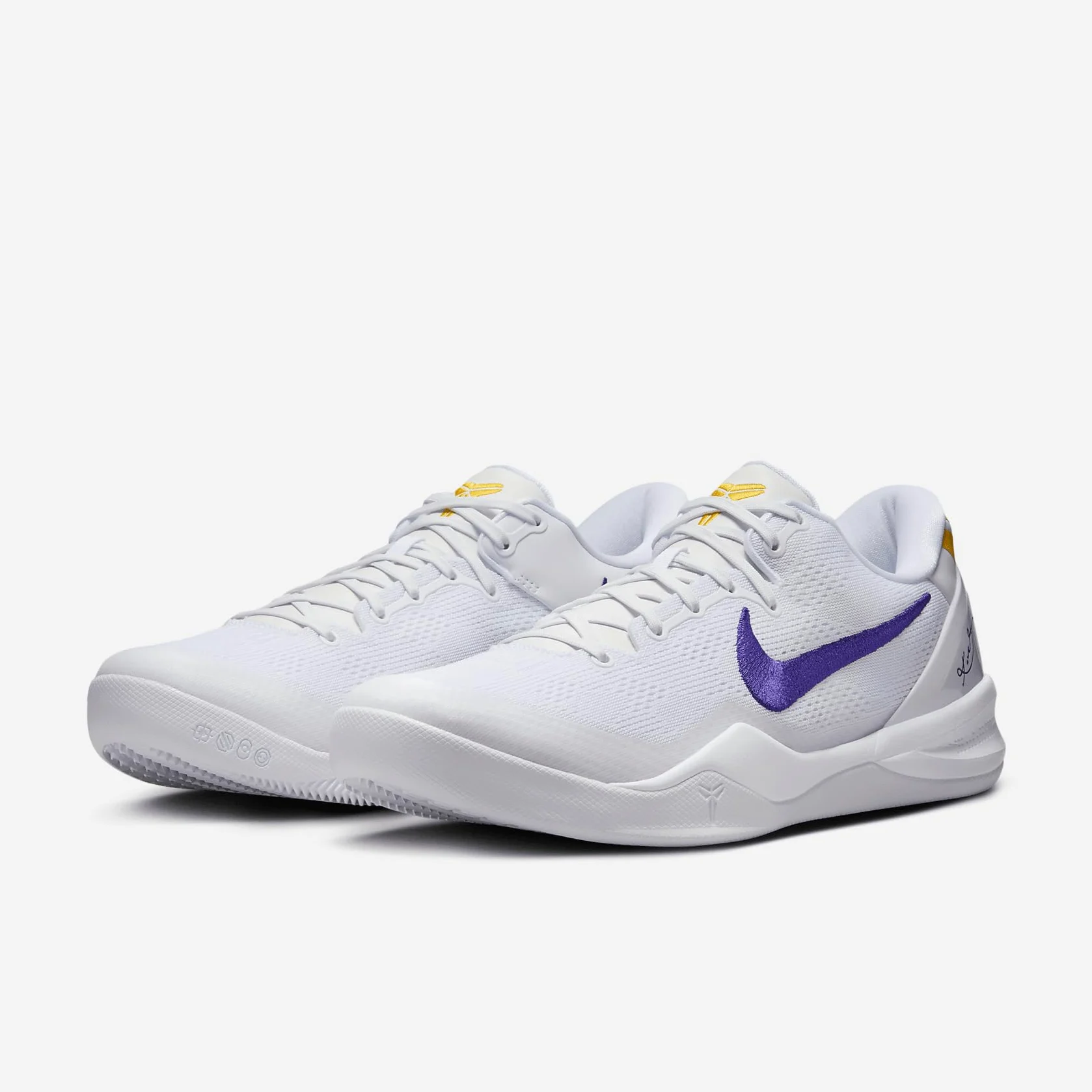 Kobe VIII Protro - Zapatillas de baloncesto (HF9550-100, blanco/dorado universitario/morado corteza)