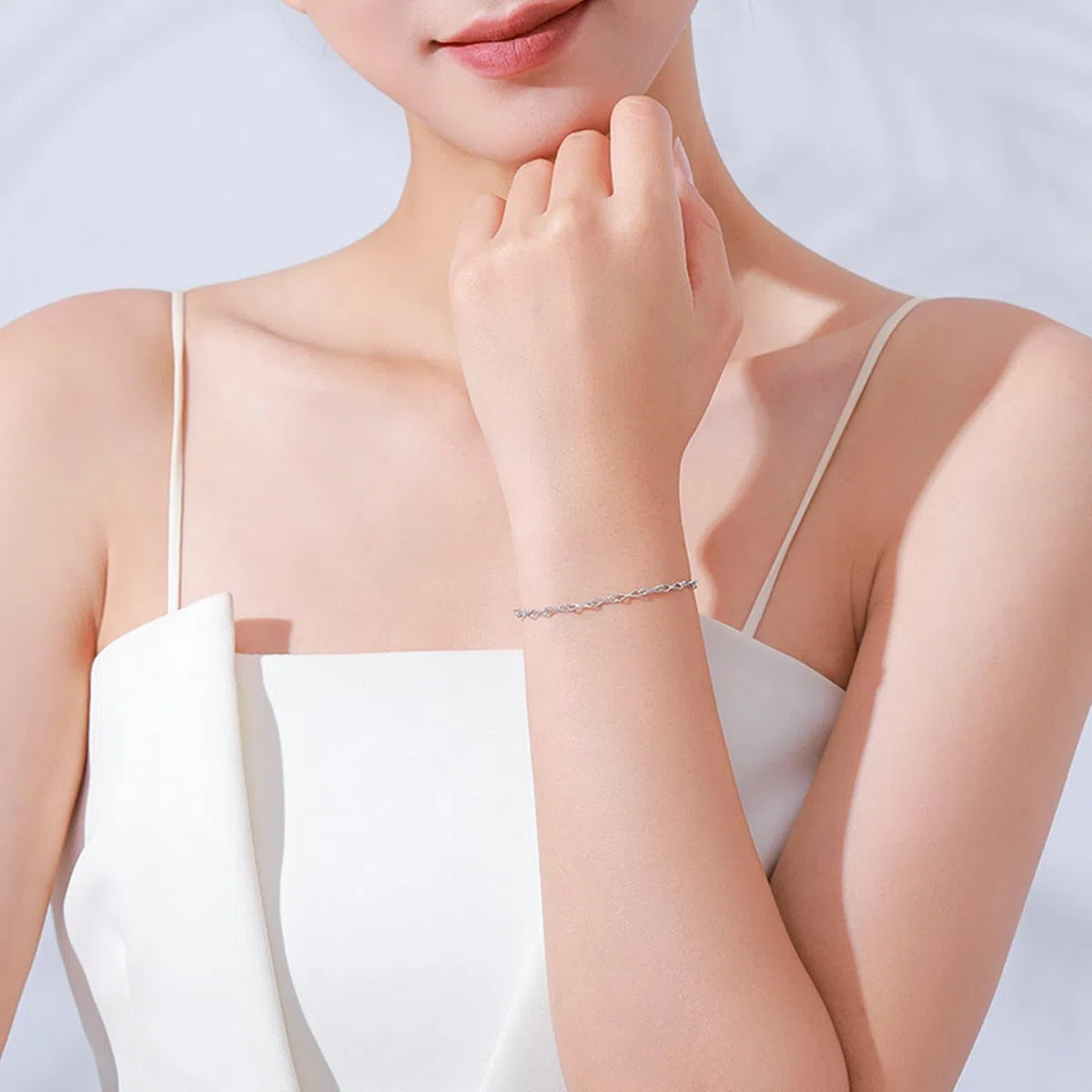KnSam Pulseras de oro 750 de 18 quilates para mujer, joyas de oro auténtico, brazalete infinito para mujer, pulseras PT950 Platinum
