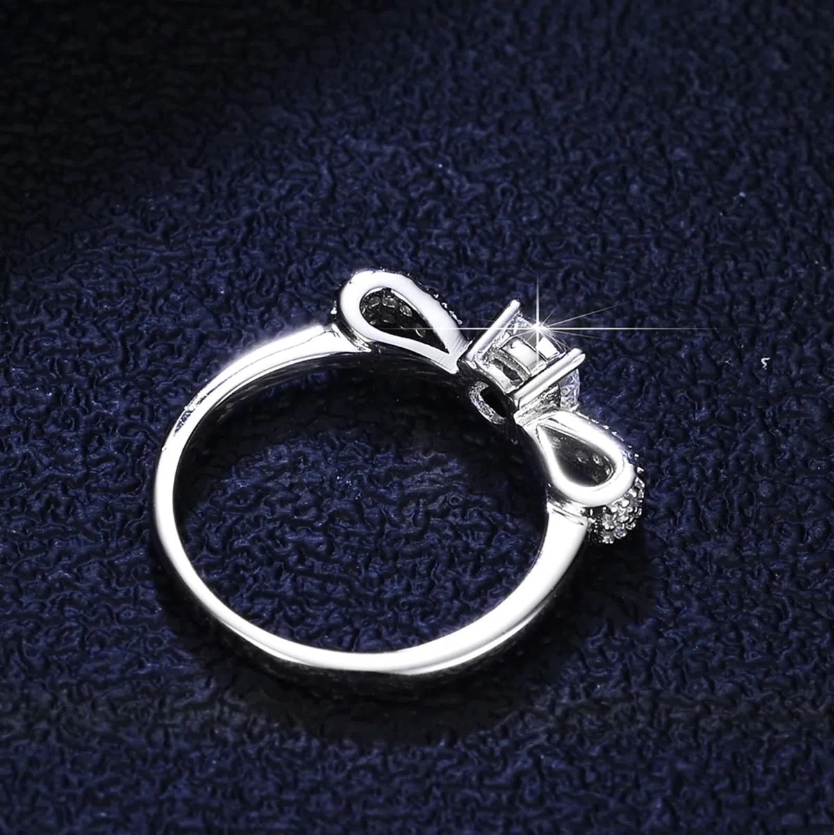 Anillo de oro para mujer, oro blanco, alianzas únicas con moissanite de 0,5 quilates, anillo de boda de oro auténtico para mujer