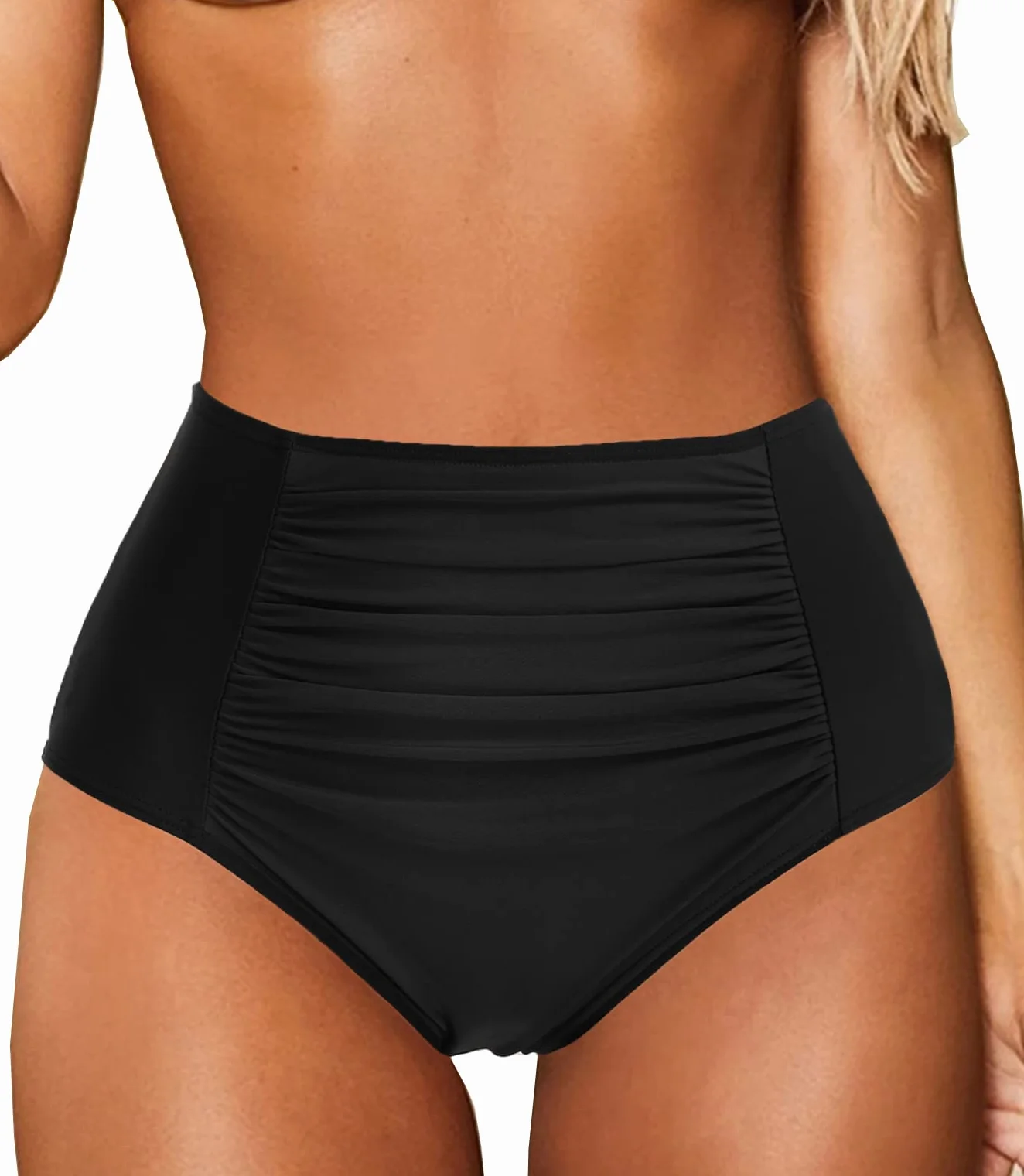JFAN Braguita de Bikini Mujer Cintura Alta Bragas Bikini Vientre Plano Pantalón la Parte de Abajo Traje Baño Mujer