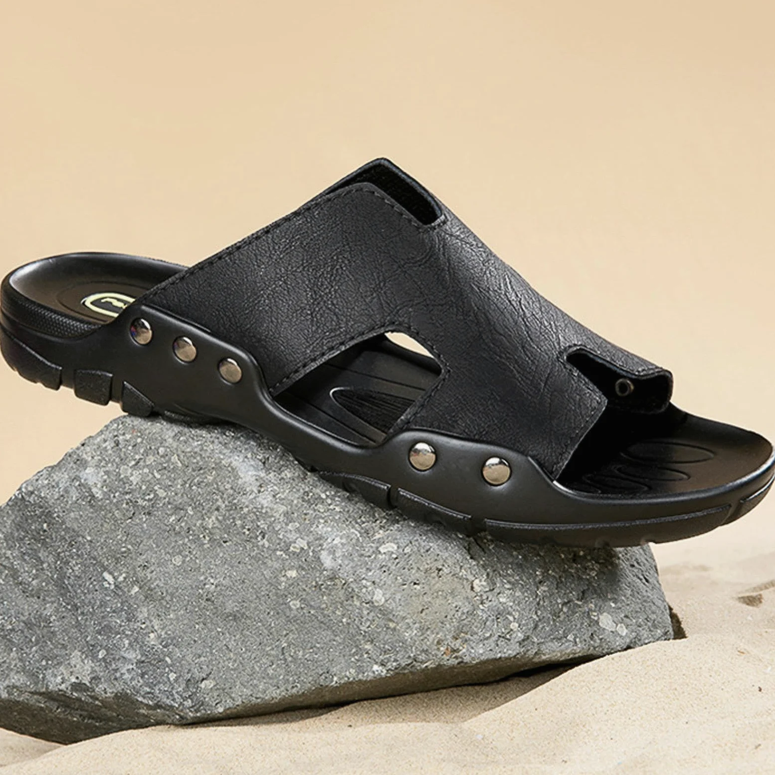 Pantuflas Sandalias De Verano Talla Grande para Hombre, Chanclas -negro-50