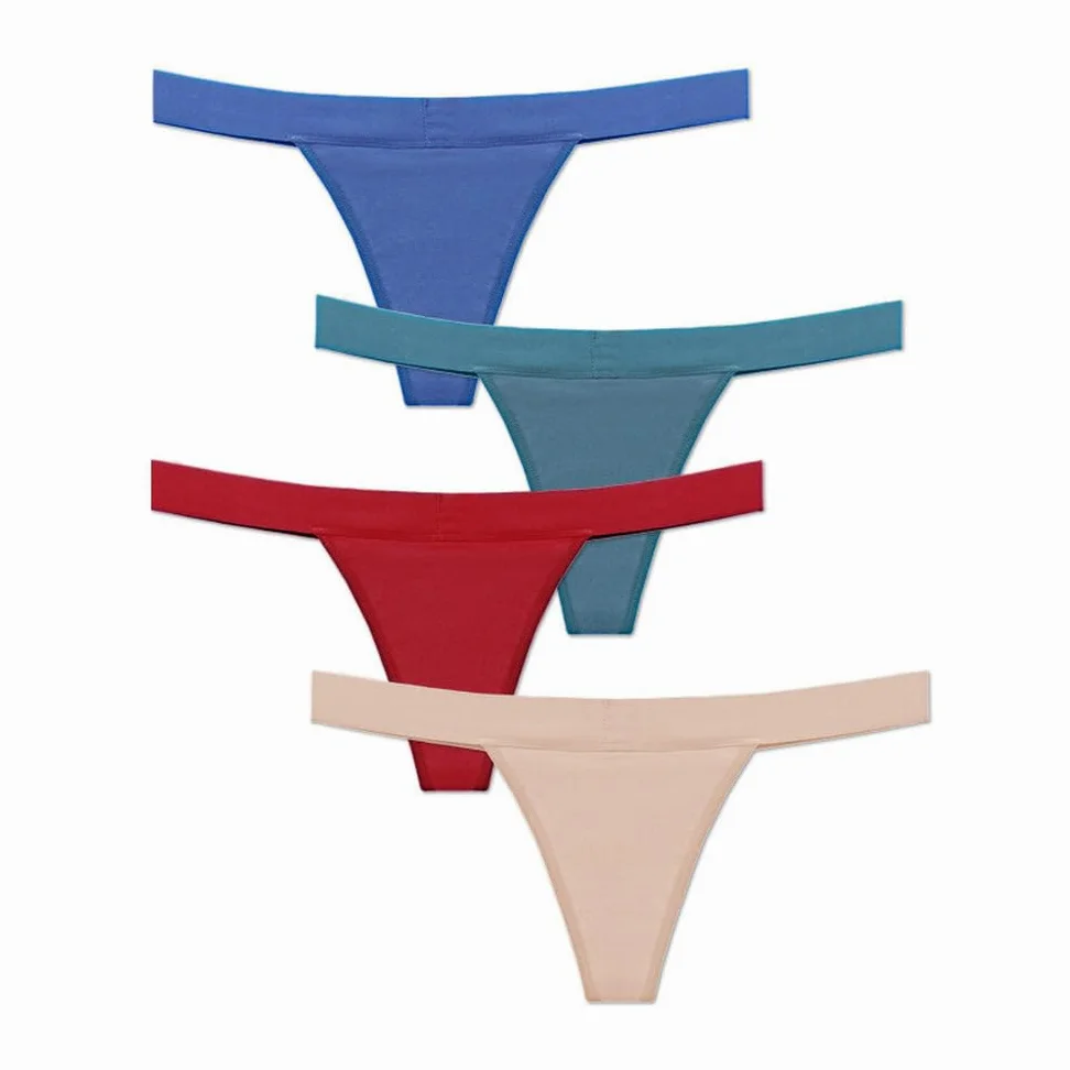 Tanga Menstrual para Mujer Ropa Interior a Prueba de Fugas Bragas absorbentes a Prueba de Fugas Tanga Menstrual Paquete de 4 Multicolor L