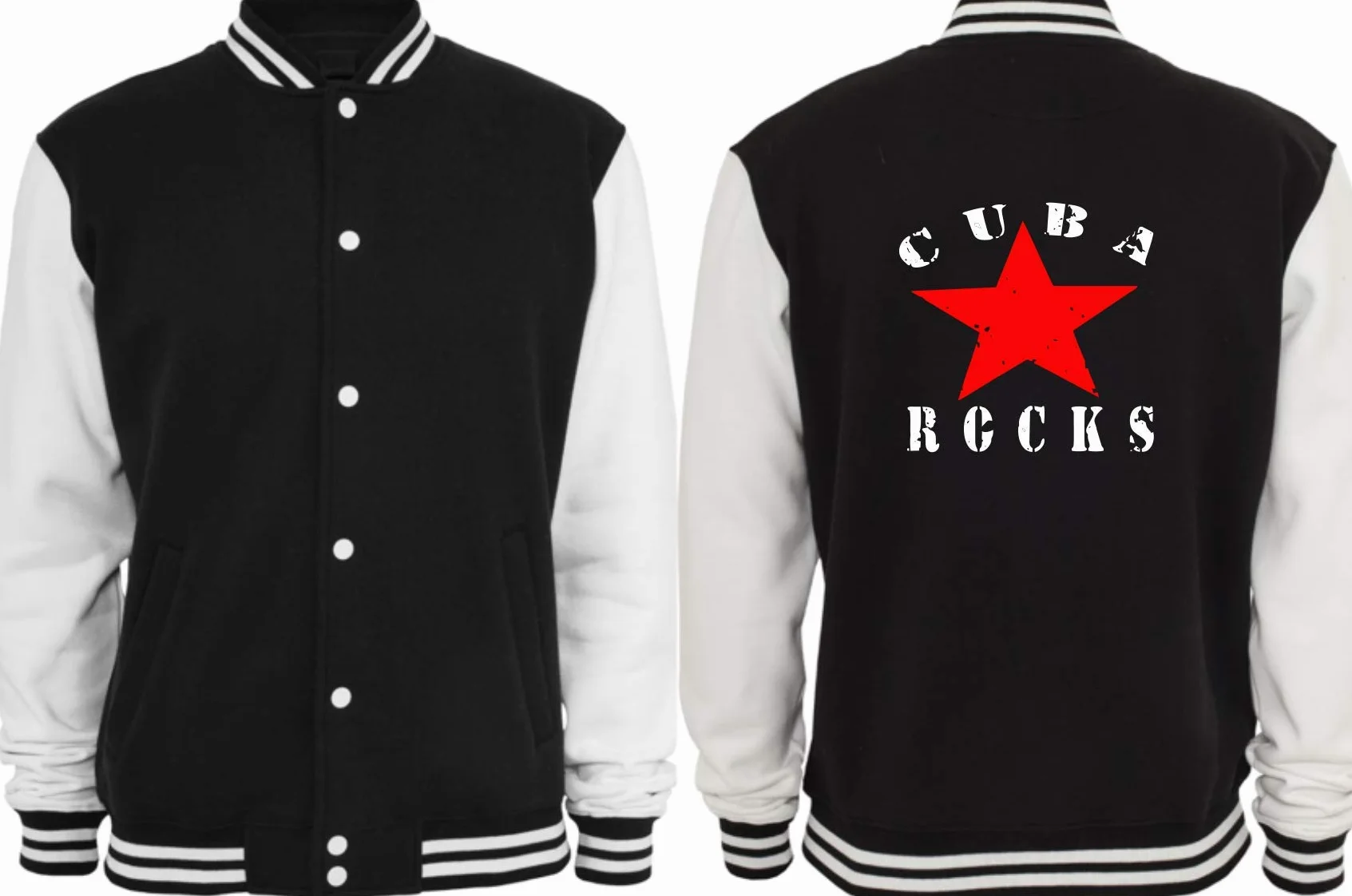 Cuba Rocks Chaqueta de colegio negro blanco L