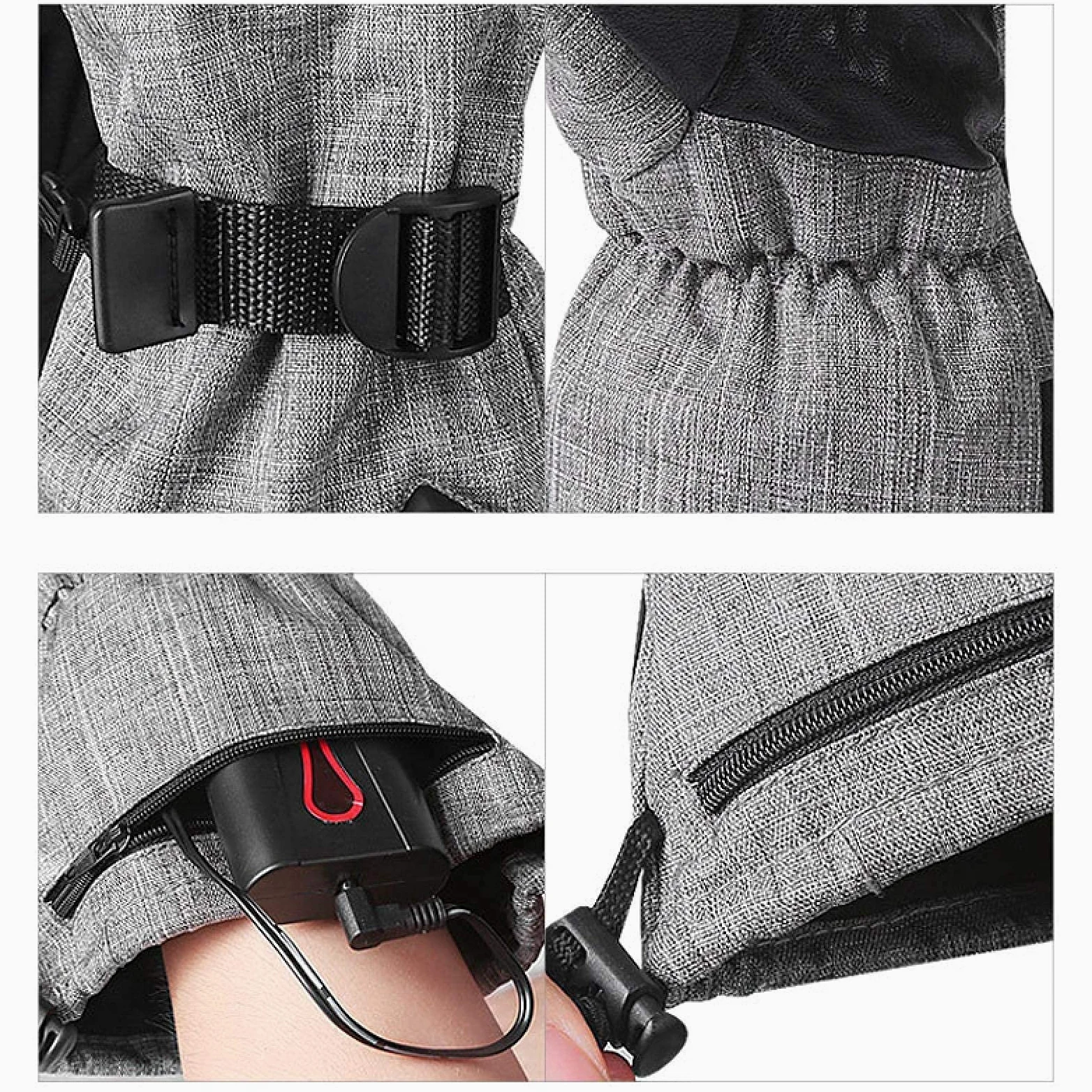 Guantes Térmicos, Baterías Recargables Guantes Térmicos para Hombres Mujeres, 3 Niveles de Calentamiento, Guantes Impermeables y Cortavientos, Ciclismo Motocicleta Senderismo Esquí
