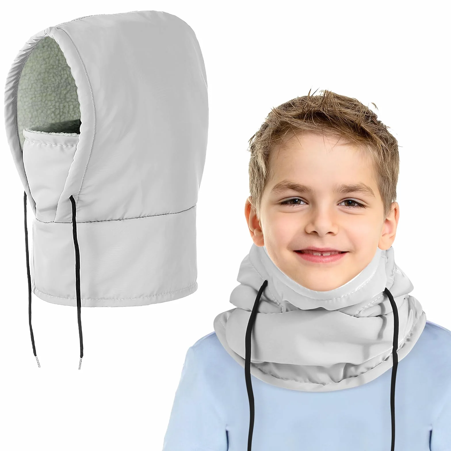Pasamontañas Térmico Impermeable para Niños con Máscara de Esquí Ciclismo, Forro Polar