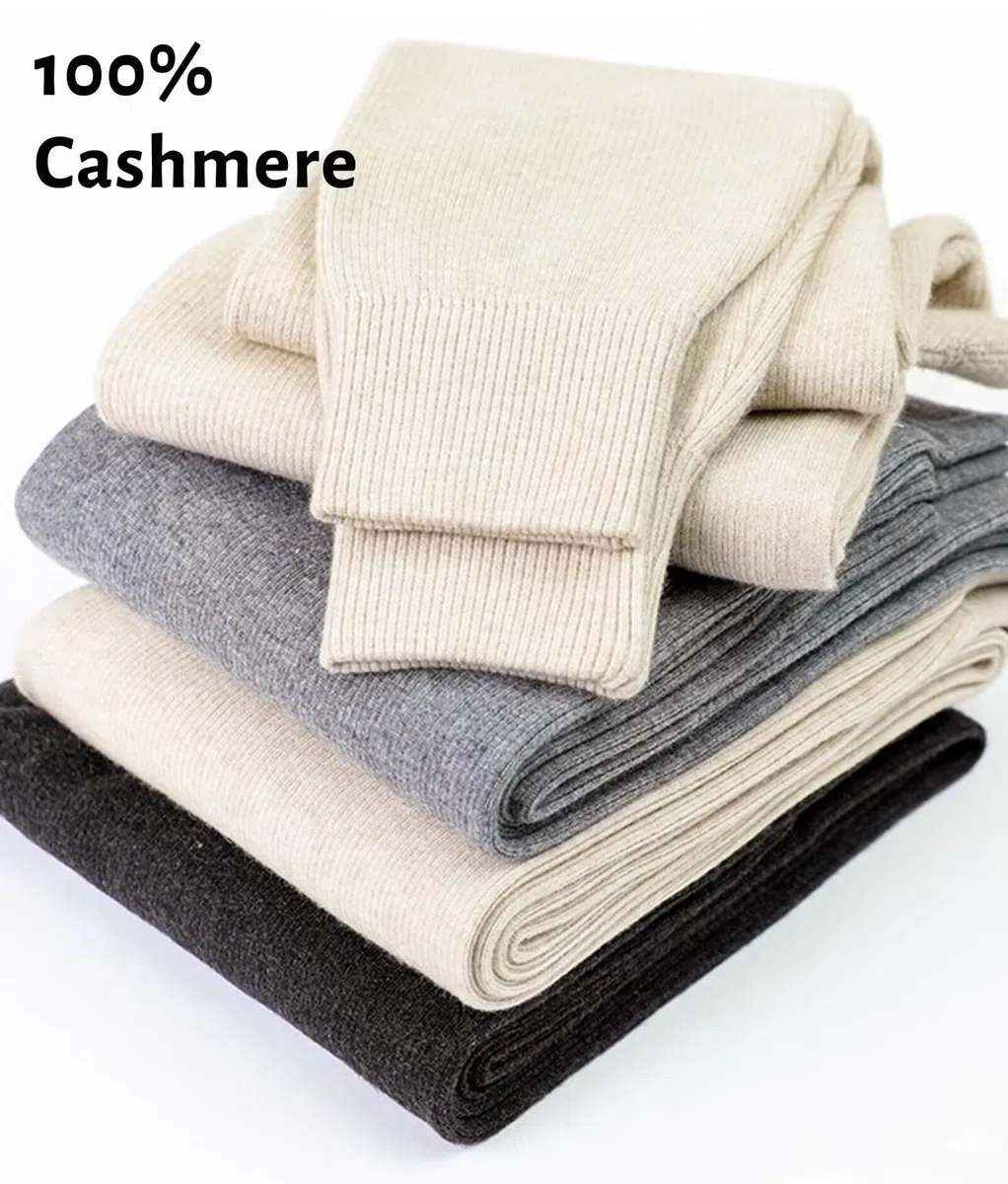 HNVAVQ Pantalones térmicos clásicos para Hombre y Mujer, 100% Cachemira, Leggings de Cintura Alta, Pantalones térmicos para la Nieve