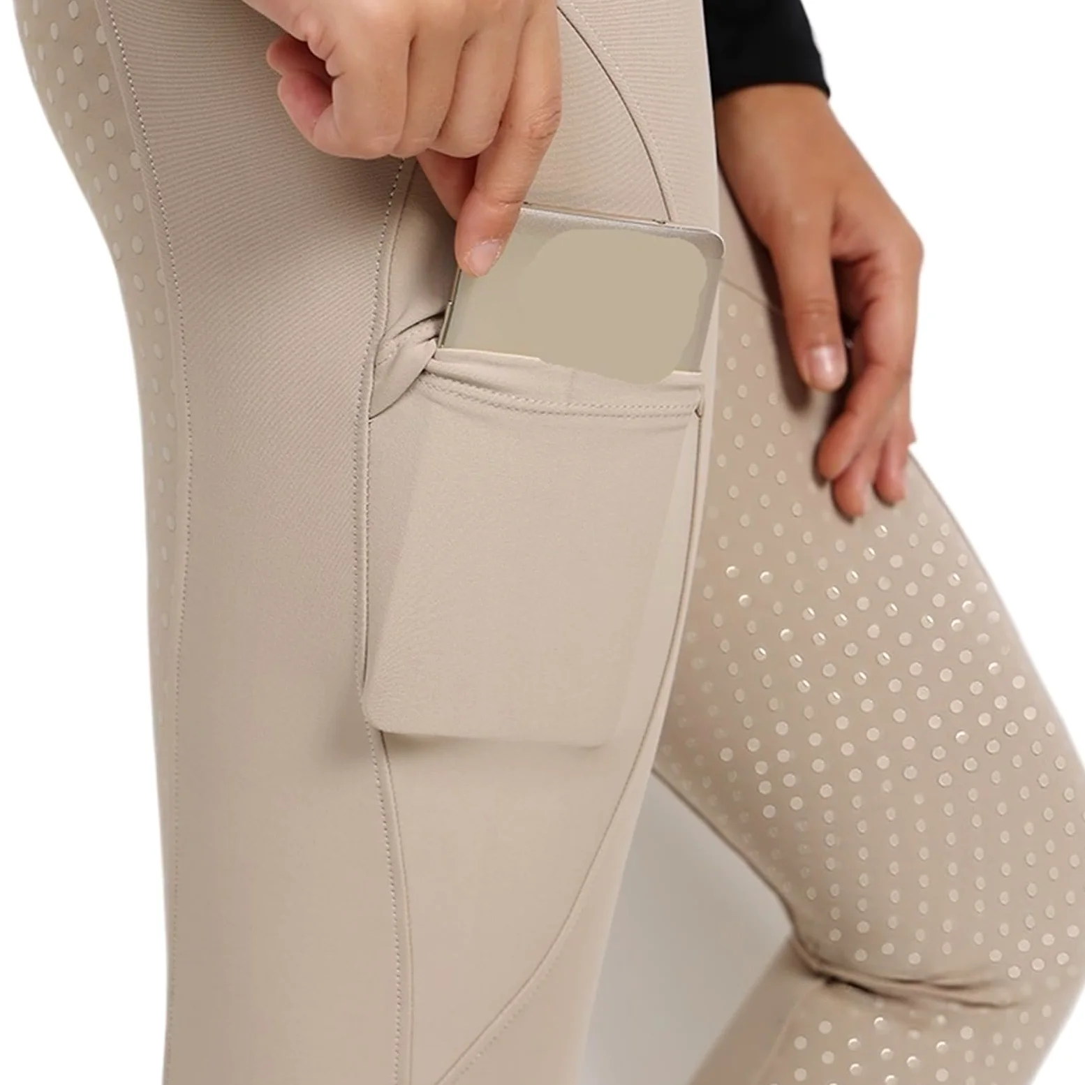 Pantalones de equitación for mujer, calzas ecuestres con asiento completo silicona, mallas deportivas competición Para Montar(Pink,S)