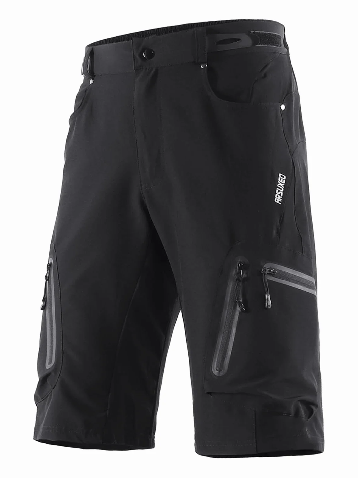ARSUXEO Pantalones Cortos de Ciclismo para Hombre Pantalones Cortos MTB de Ajuste Holgado Parte Inferior para Deportes al Aire Libre Repelente al Agua con 7 Bolsillos 1202