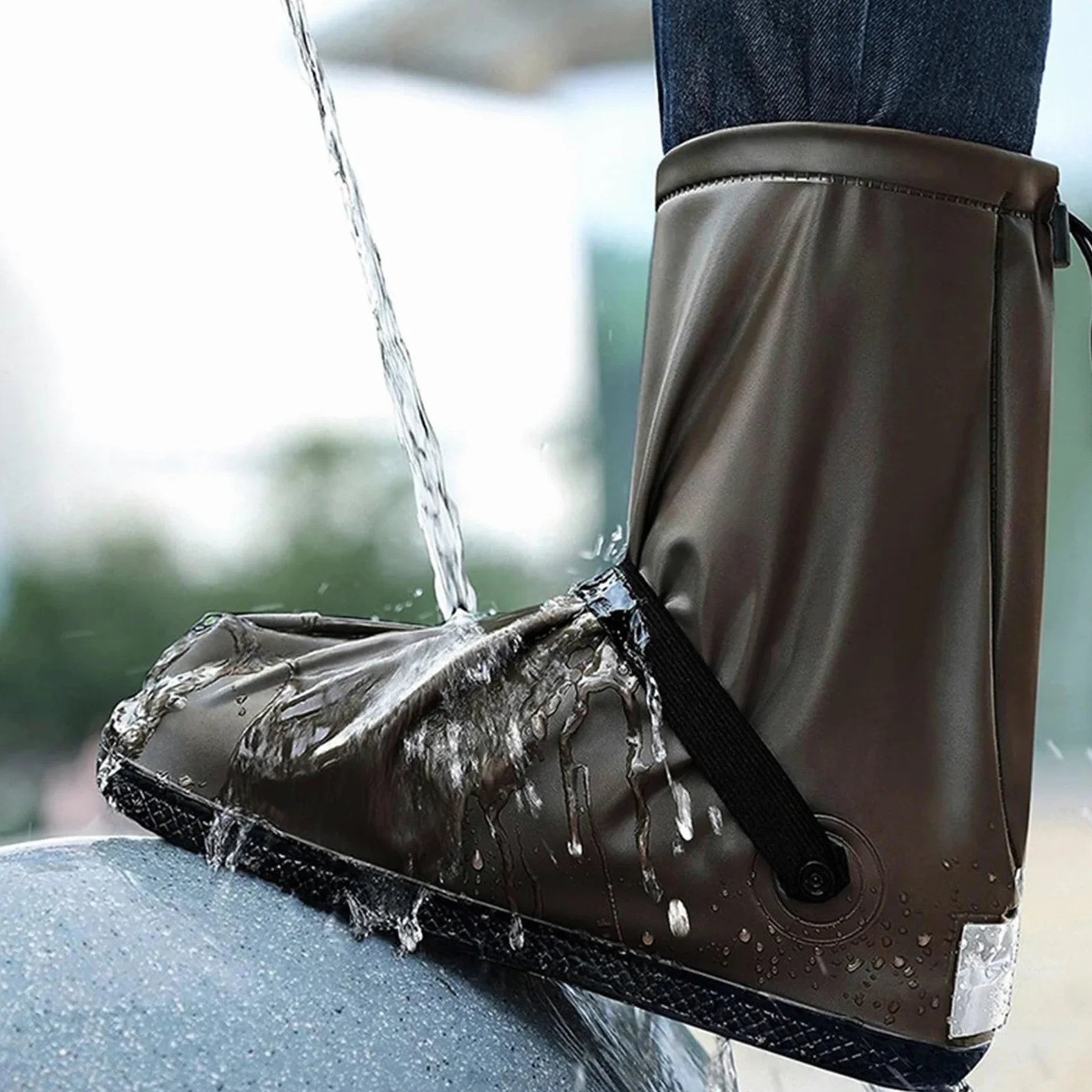 3 pares de cubiertas for zapatos, cubierta for Botas lluvia, impermeables for for hombres y mujeres, for exteriores for días lluviosos, antideslizantes tubo alto para Protección