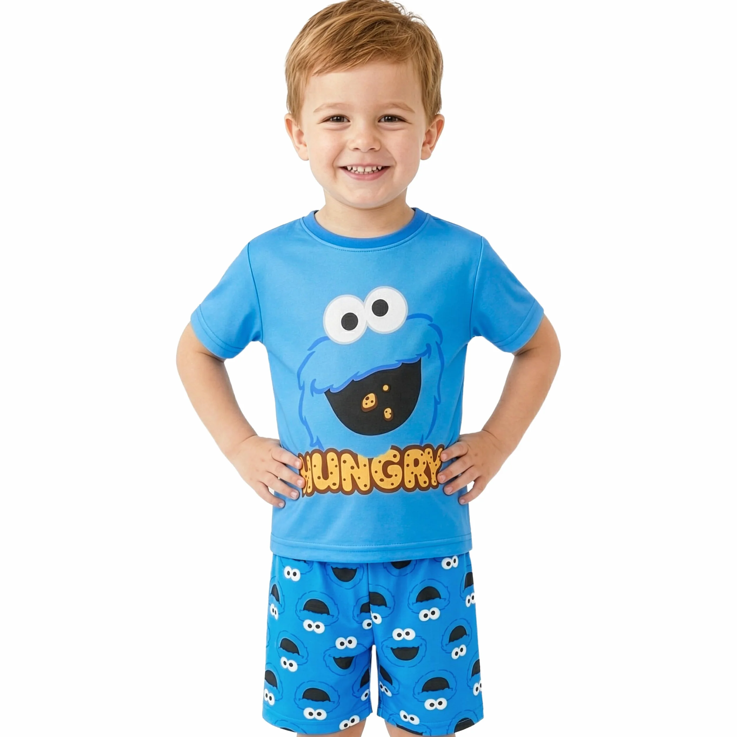 Pijama Niño Barrio Sesamo 1-4 Años Conjunto Verano Corto Camiseta Manga Corta Shorts