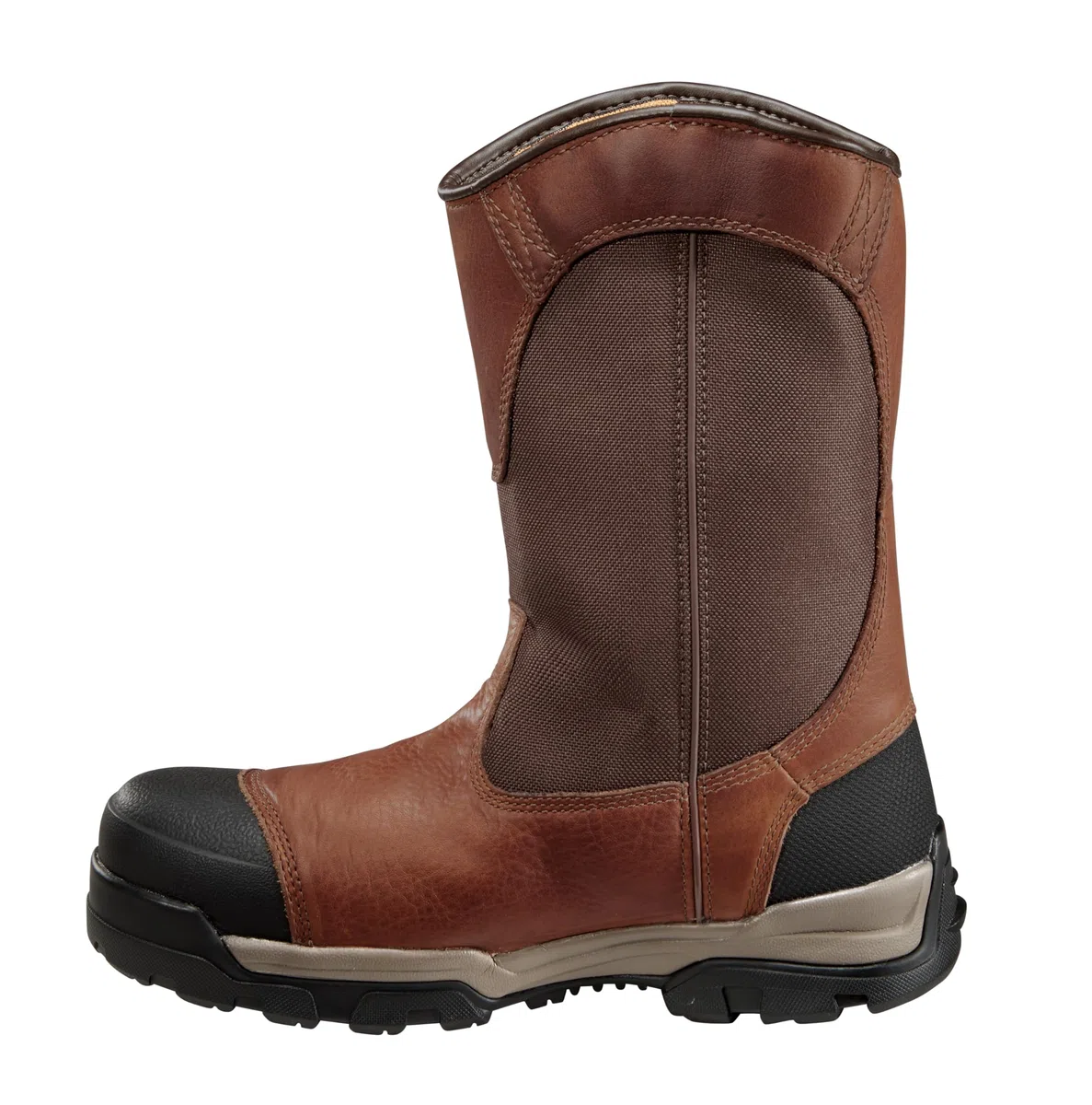 Carhartt Men's Ground Force 10" Waterproof Composite Toe CME1355 Wellington Industrial Boot, Peanut Oil Tan Leather
