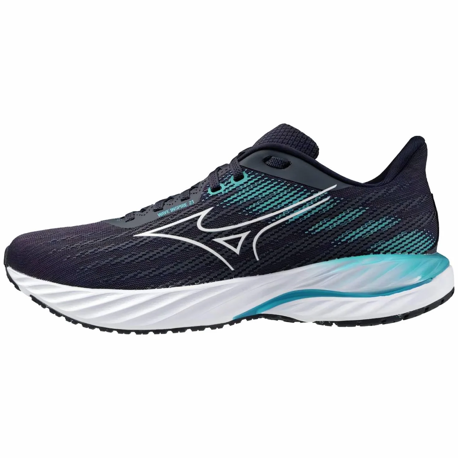 Mizuno Wave Inspire 21 - Tenis para correr, color gris Odyssey, blanco/Capri Breeze