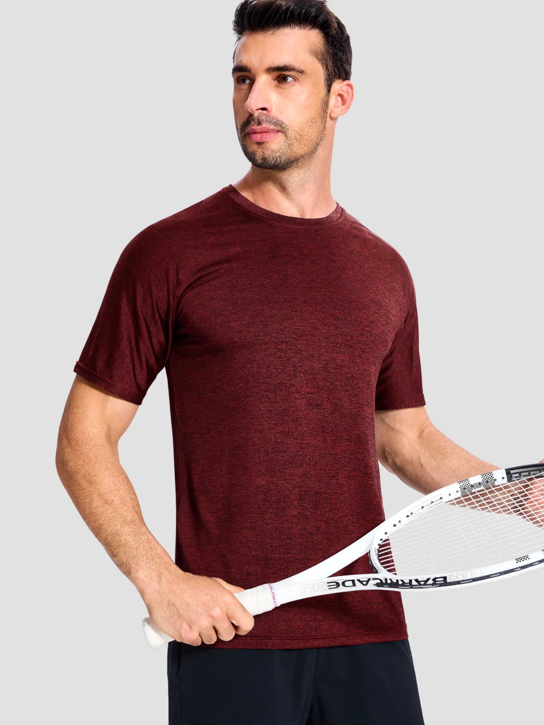 Paquete de 3 camisetas de secado rápido que absorben la humedad para hombre, ligeras y transpirables, camisetas deportivas para gimnasio, correr, manga corta