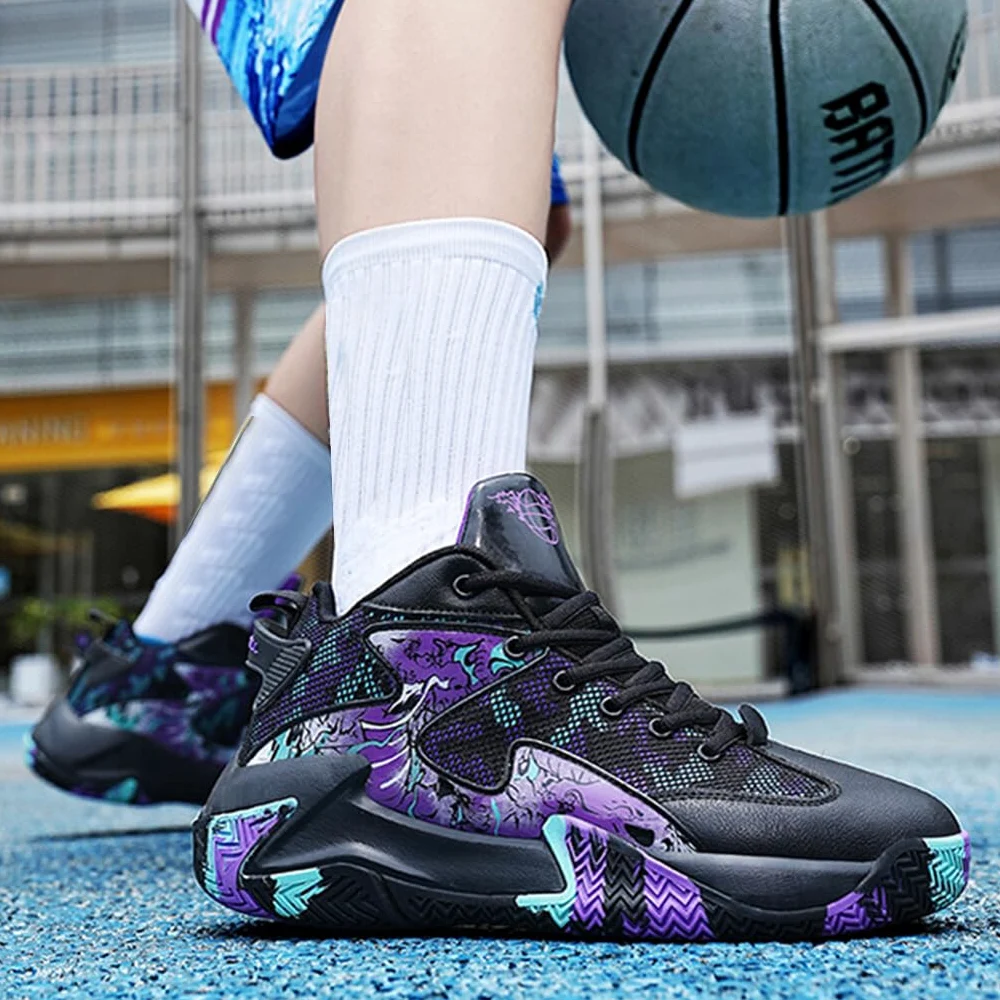 Zapatos de baloncesto para hombre Zapatillas transpirables Entrenamiento Atlético Antideslizante Pareja Deporte profesional Correr