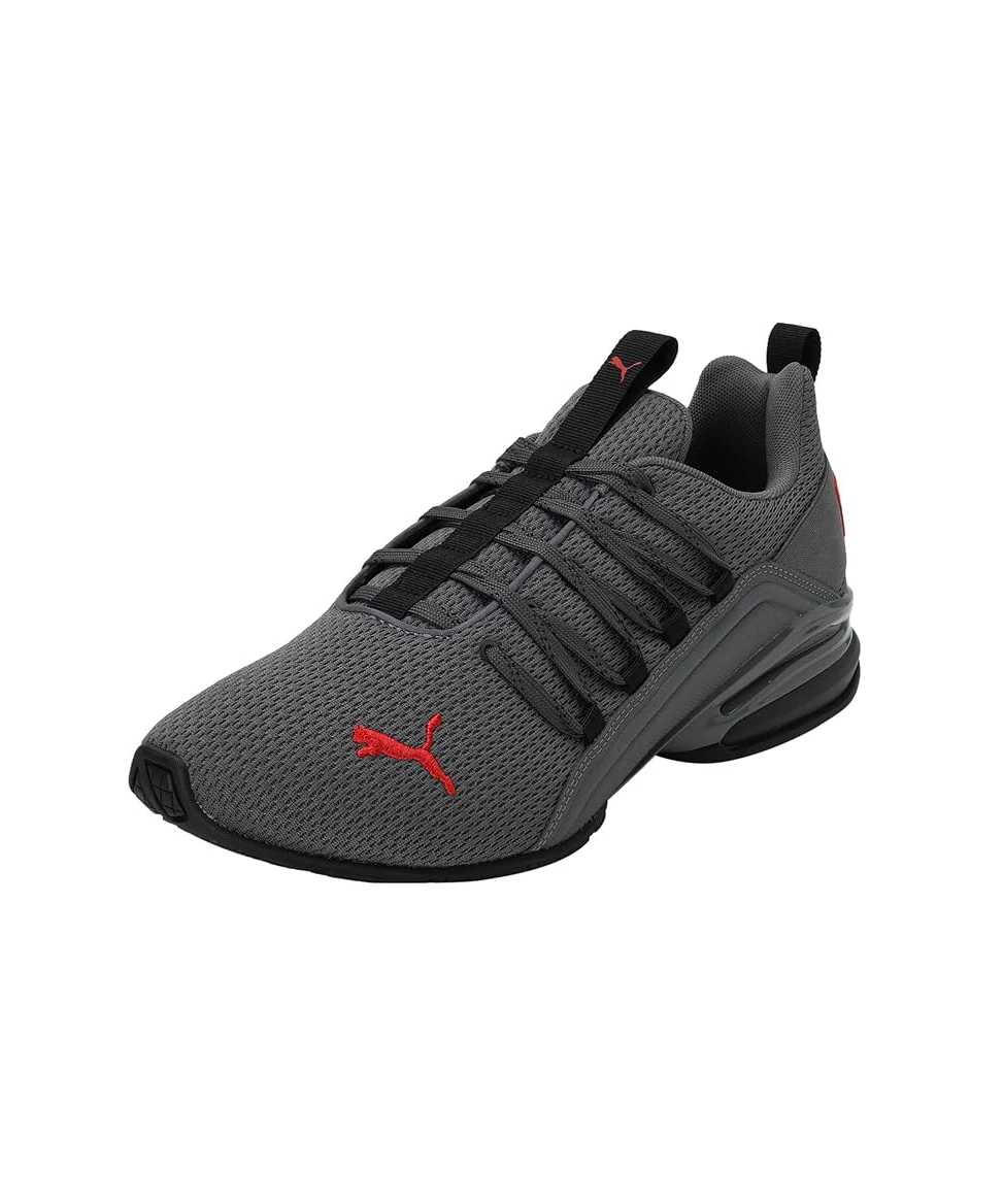 PUMA Zapatillas de Running Hombre Axelion Refresh 43, Black Cool Dark Gray Red
