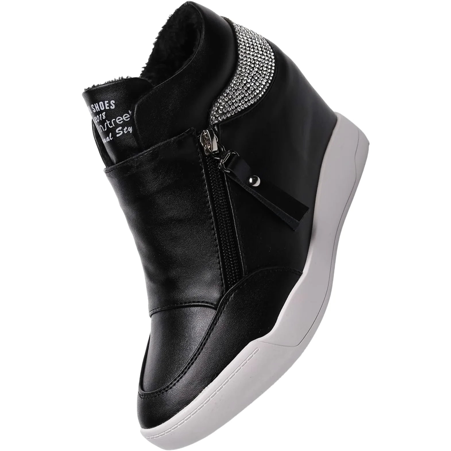 rismart Mujer Cuña Plataforma Botín Elegante Deportivos Zapatillas Zapatos
