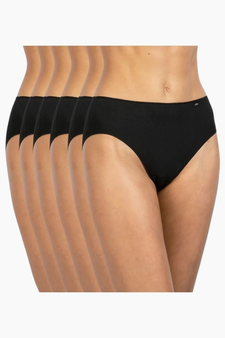 Avet Pack de 6 Bragas Midi Microfibra 32174 (FR/ES, Letras, L, Regular, Regular, Negro)