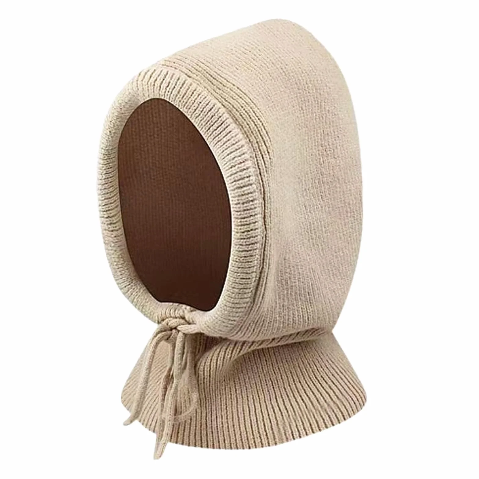 GWAWG Sombreros de invierno,Mujeres Balaclava tejer, Bufanda con capucha caliente con cordón, Sombrero con capucha de punto Hatbalaclava, Sombrero de Balaclava para las mujeres