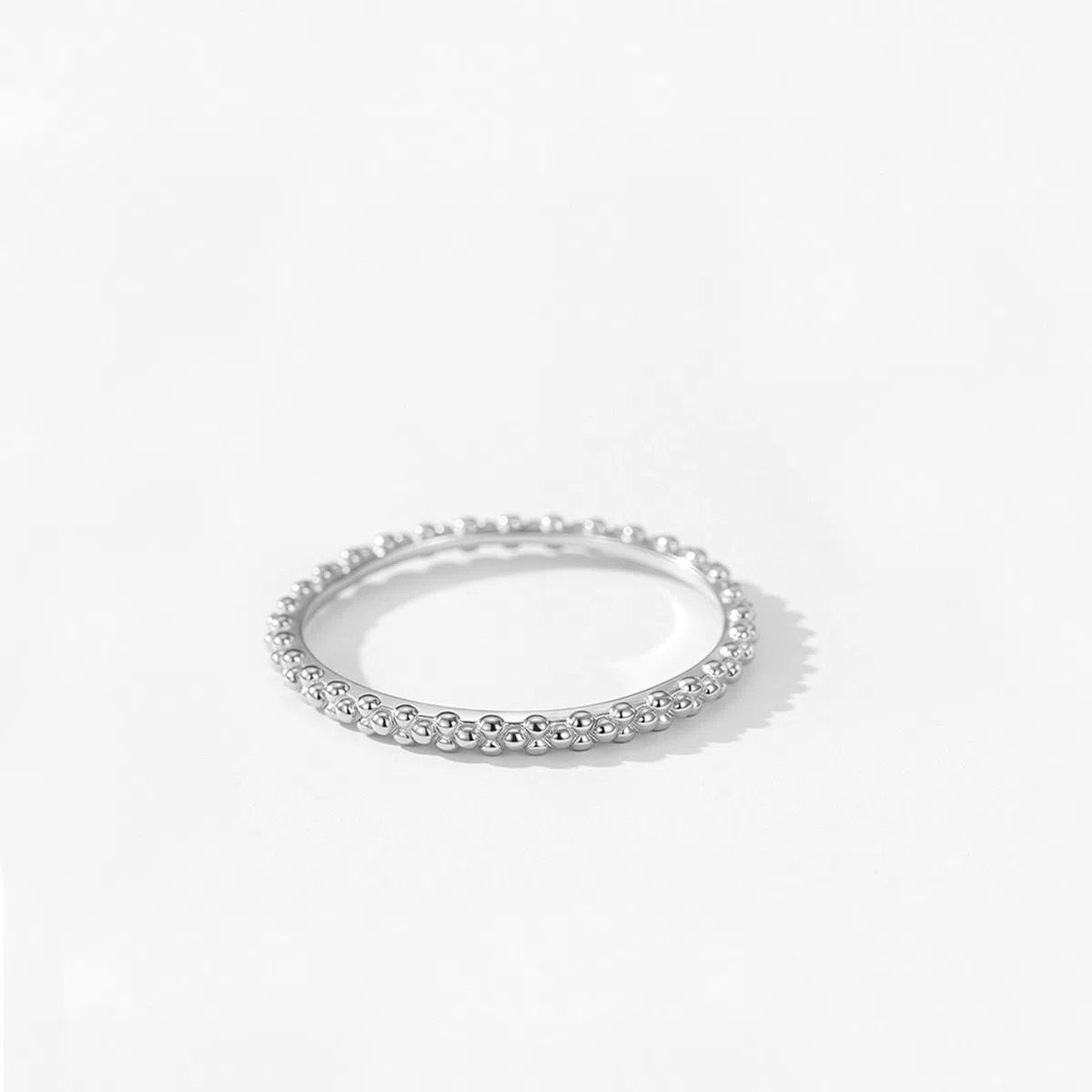 KnSam Anillo de boda de oro blanco Au 375/585/750, anillo apilable de puntos, alianzas de boda de oro blanco de 9 K/14 K/18 K, talla 47-65