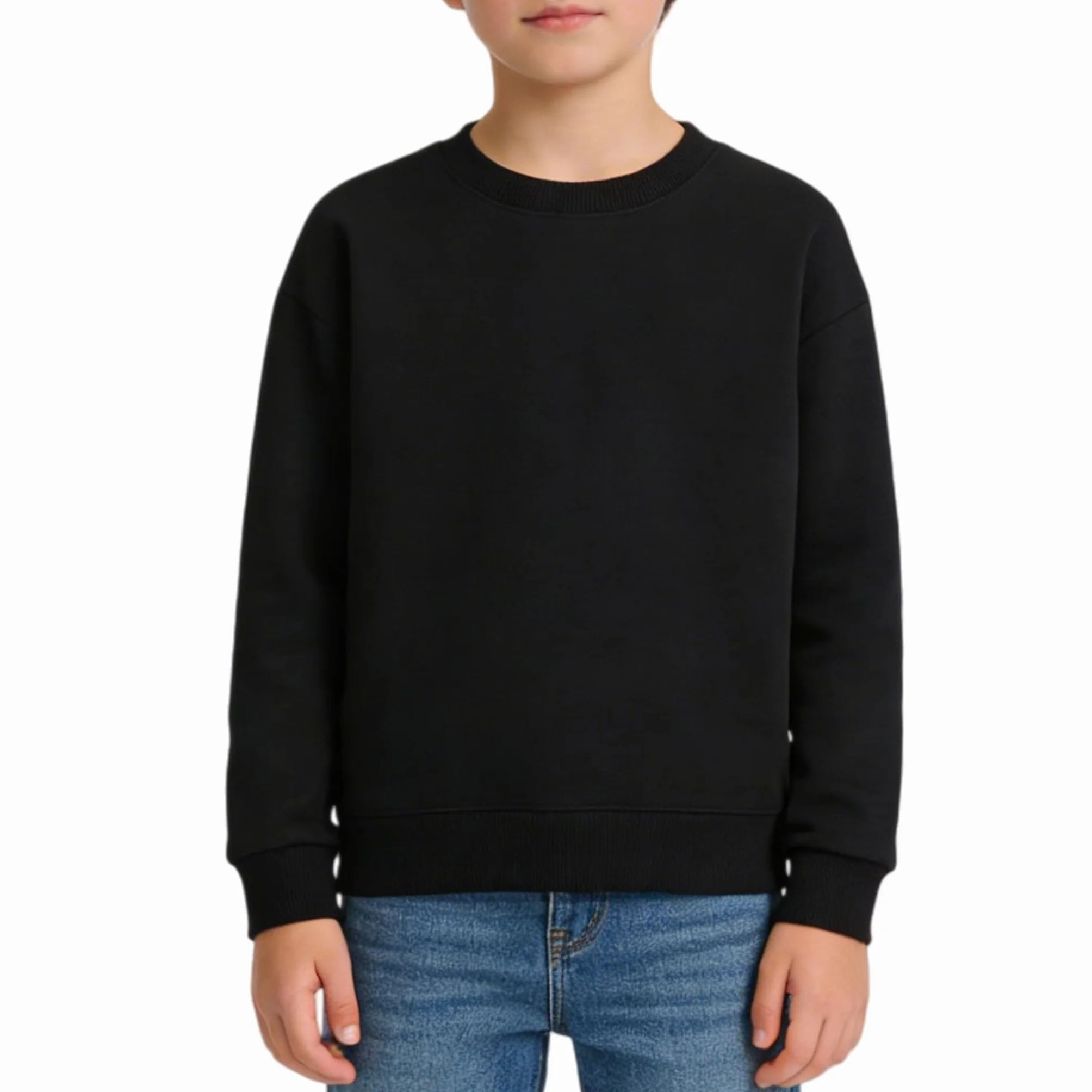 Sudadera Uniforme Escolar Manga Larga Cuello Redondo Pulóver para Niños y Niñas