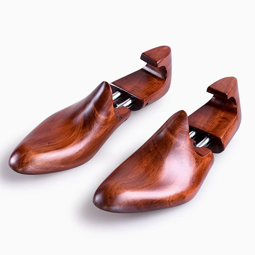 Horma De Zapatos De Madera Maciza para Hombre, Horma De Longitud Ajustable, Horma De Diseño Ergonómico, Moldeador De Zapatos, Talla 39-46, Marrón Oscuro,41 to 42