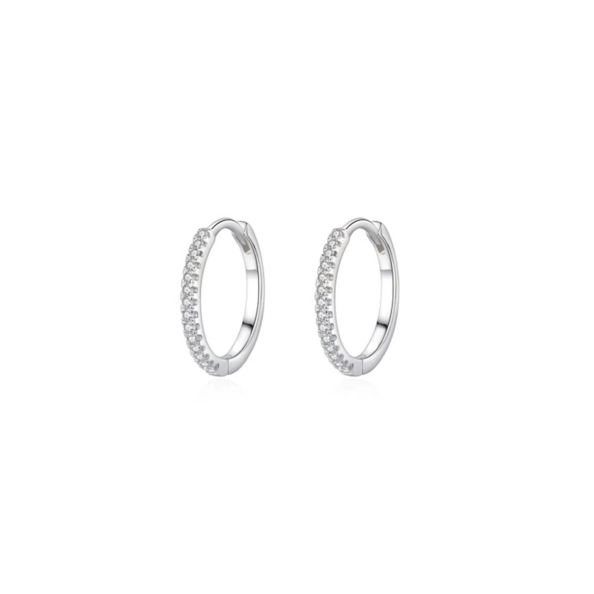 Pendientes de oro blanco 375 de 9 quilates, joyas con moissanita redonda, eternidad Au375