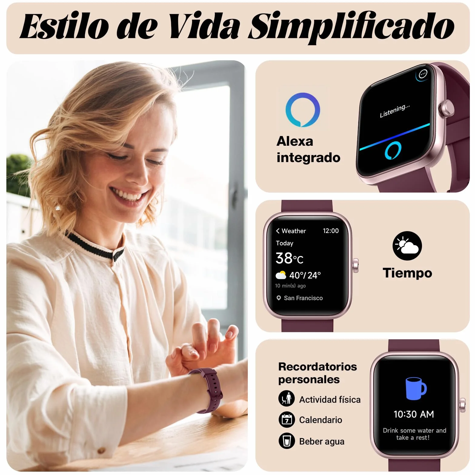 Smart Watch for Men Women with Bluetooth Call, Alexa Built-in, WhatsApp Notifications, Fitness Tracker with Heart Rate/SpO2/Sleep/Pedometer, 1.83" DIY Dial, 100+ Sports Modes, IP68 for Android iOS