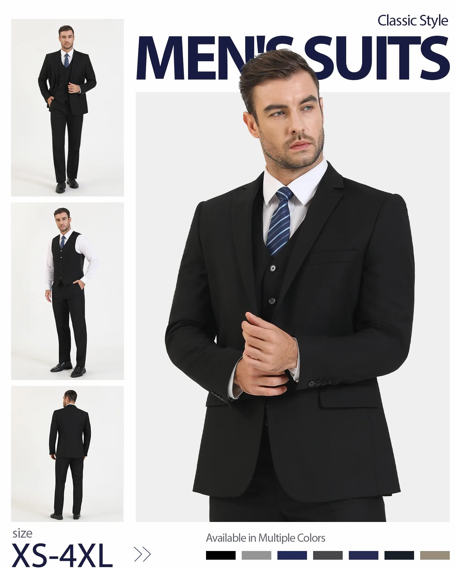 Cooper & Nelson Trajes de 3 Piezas para Hombre Esmoquin