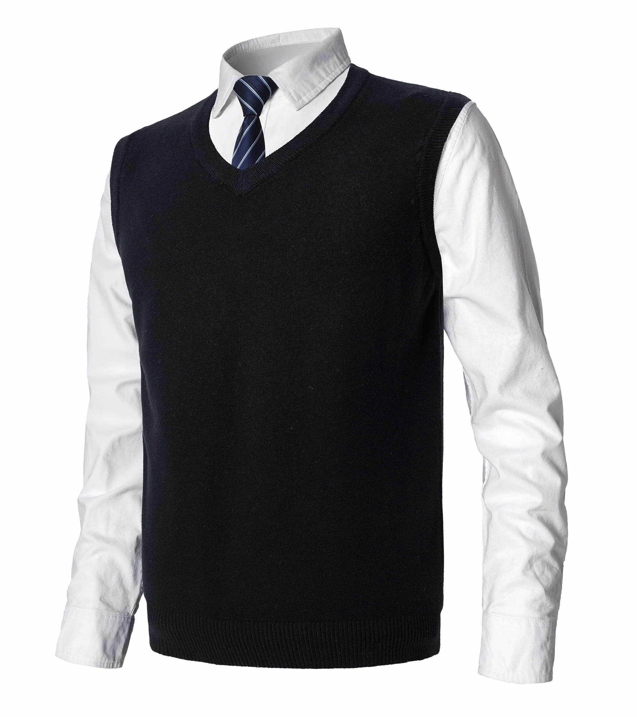 Hombre Invierno Sin Mangas con Cuello En V Chaleco Casual de Negocios Casual Suéter Sin Mangas Punto Chaleco suéter Caballero Suéter Cardigans Tank Tops