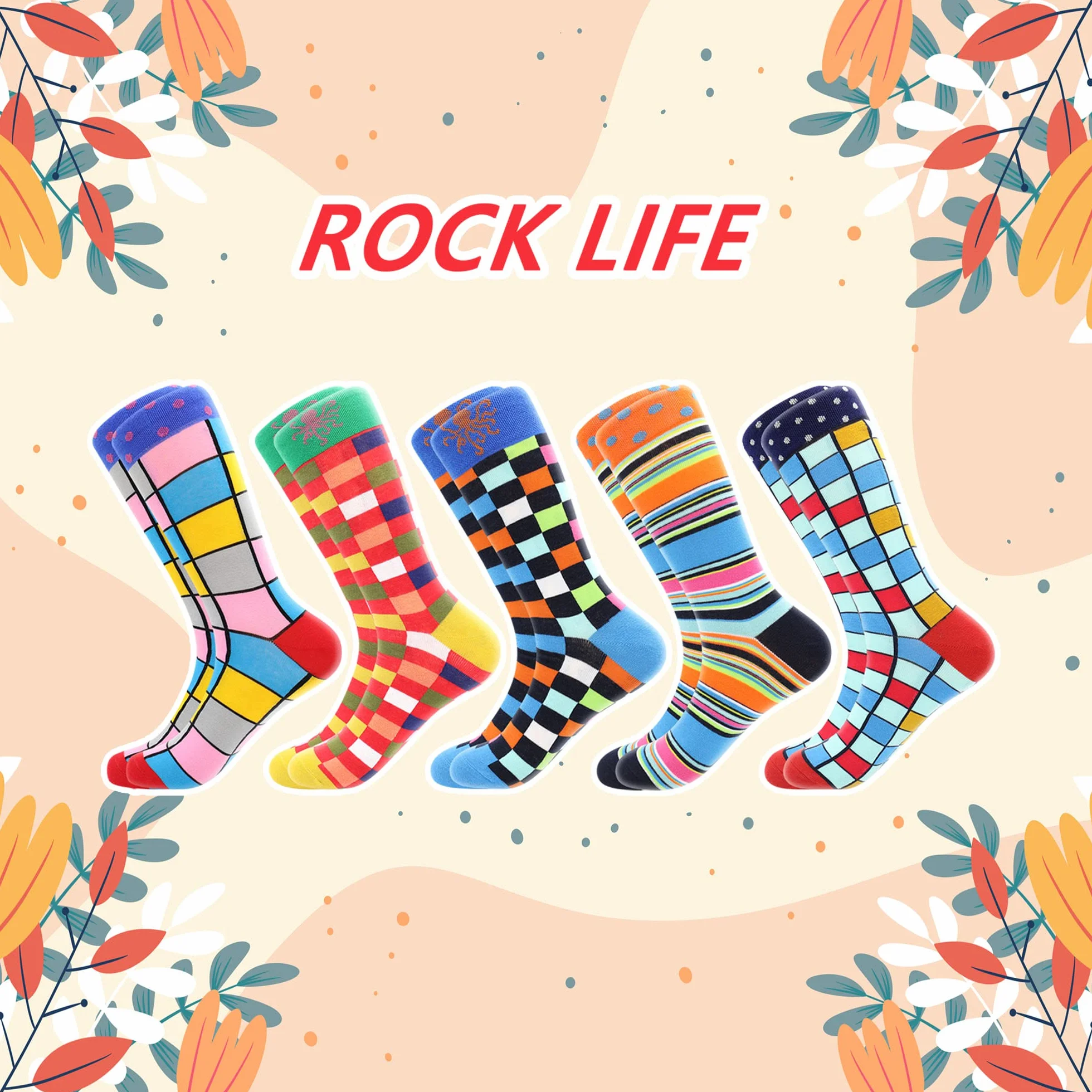 BONANGEL Calcetines Funky para Hombre, Calcetines Navideños, Divertidos y Coloridos Calcetines de Vestir de Algodón Loco, Regalo para Hombres Papá Novio