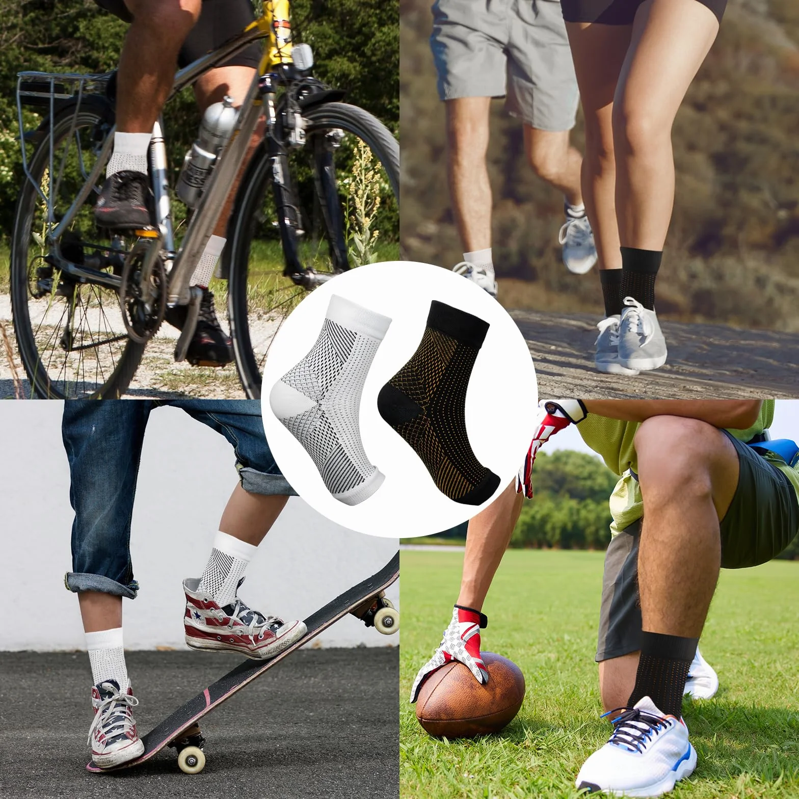 Calcetines de Compresión Ortopédicos para Hombre y Mujer, Soporte Tobillo Elástico, Fascitis Plantar