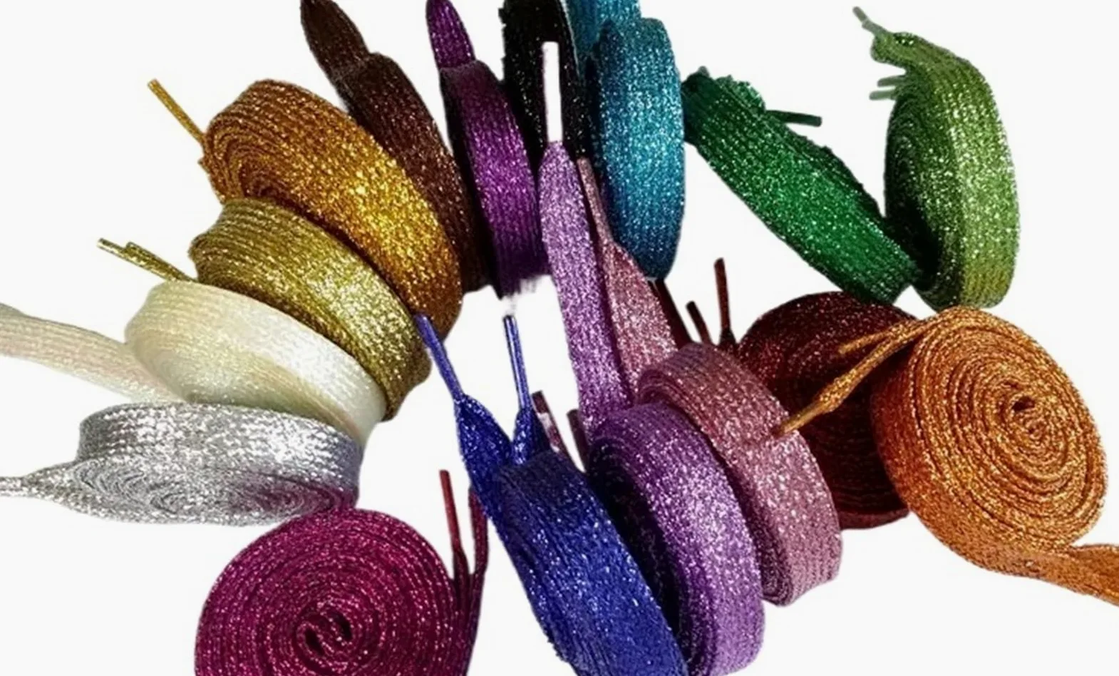 10 pares de cordones brillantes dorados y plateados for zapatillas deportivas Para Sneaker
