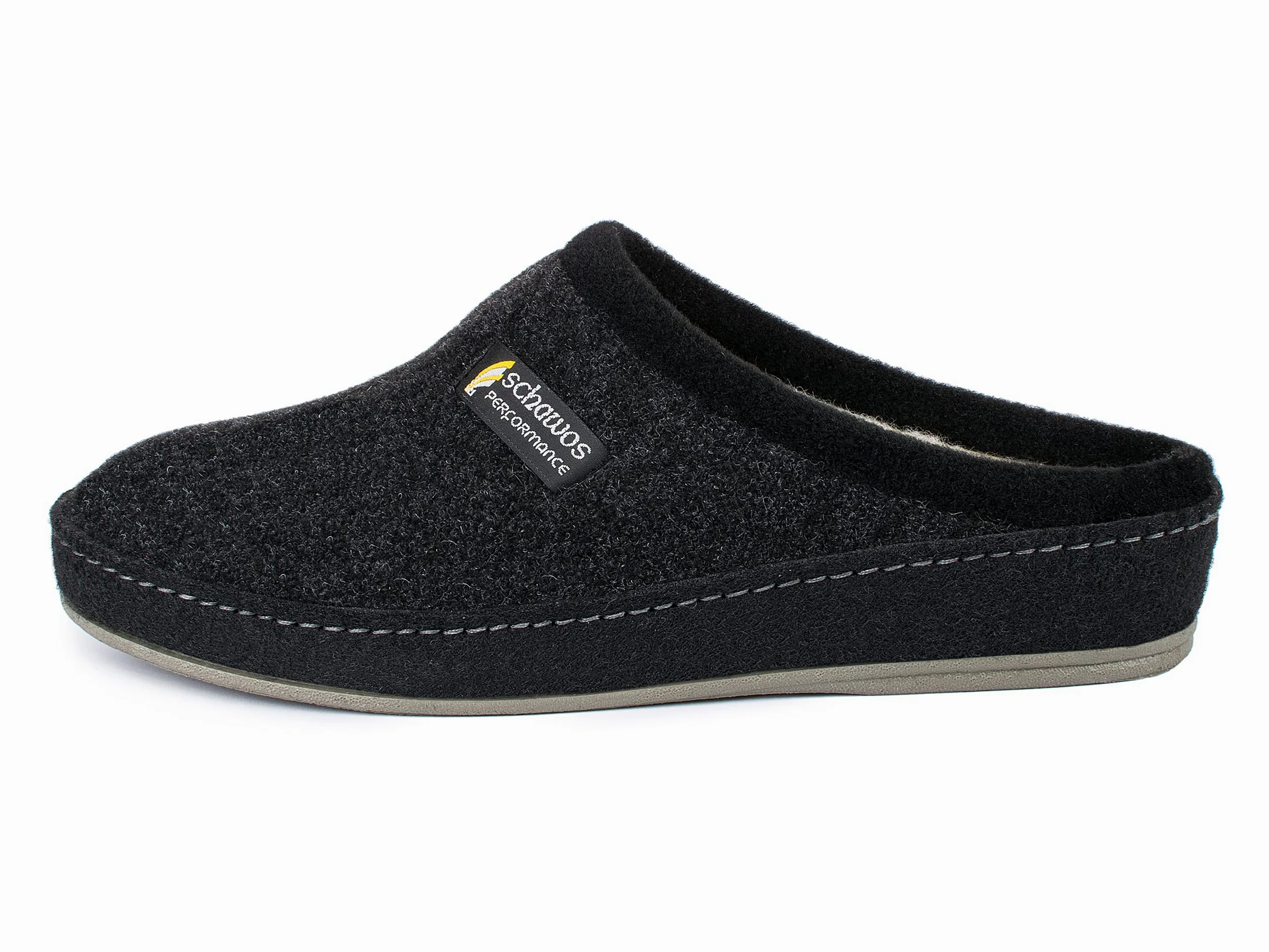Schawos Zapatillas de estar por casa de fieltro para hombre, de calidad, fabricadas en Alemania, con plantilla anatómica y amortiguación activa del talón