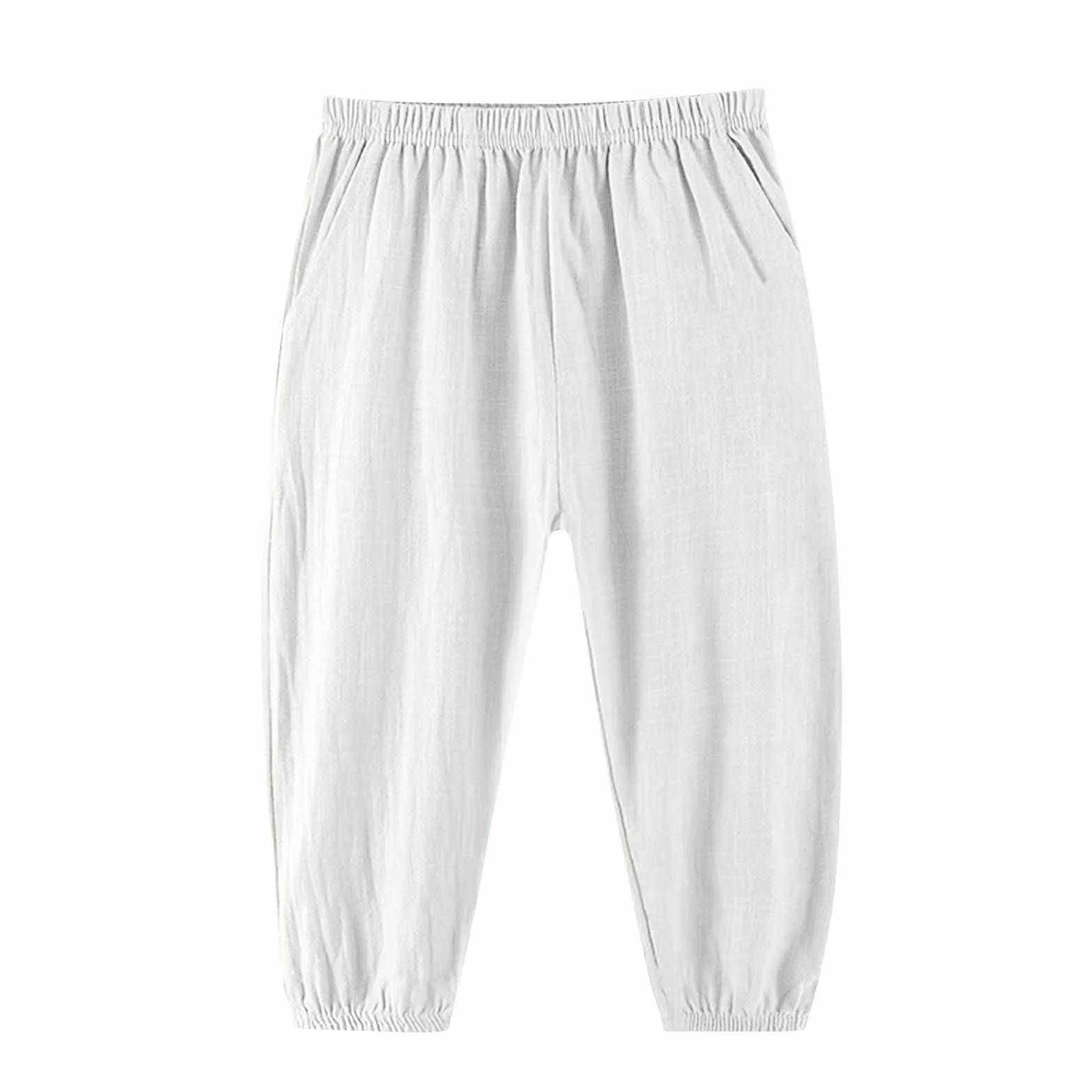 Pantalones de Lino para Niños, Algodón y Lino, Cintura Elástica, Pantalón Chino Largo, Cómodo Transpirable, Jogging Pants, Ropa Adolescentes Chicos 5-15 Años