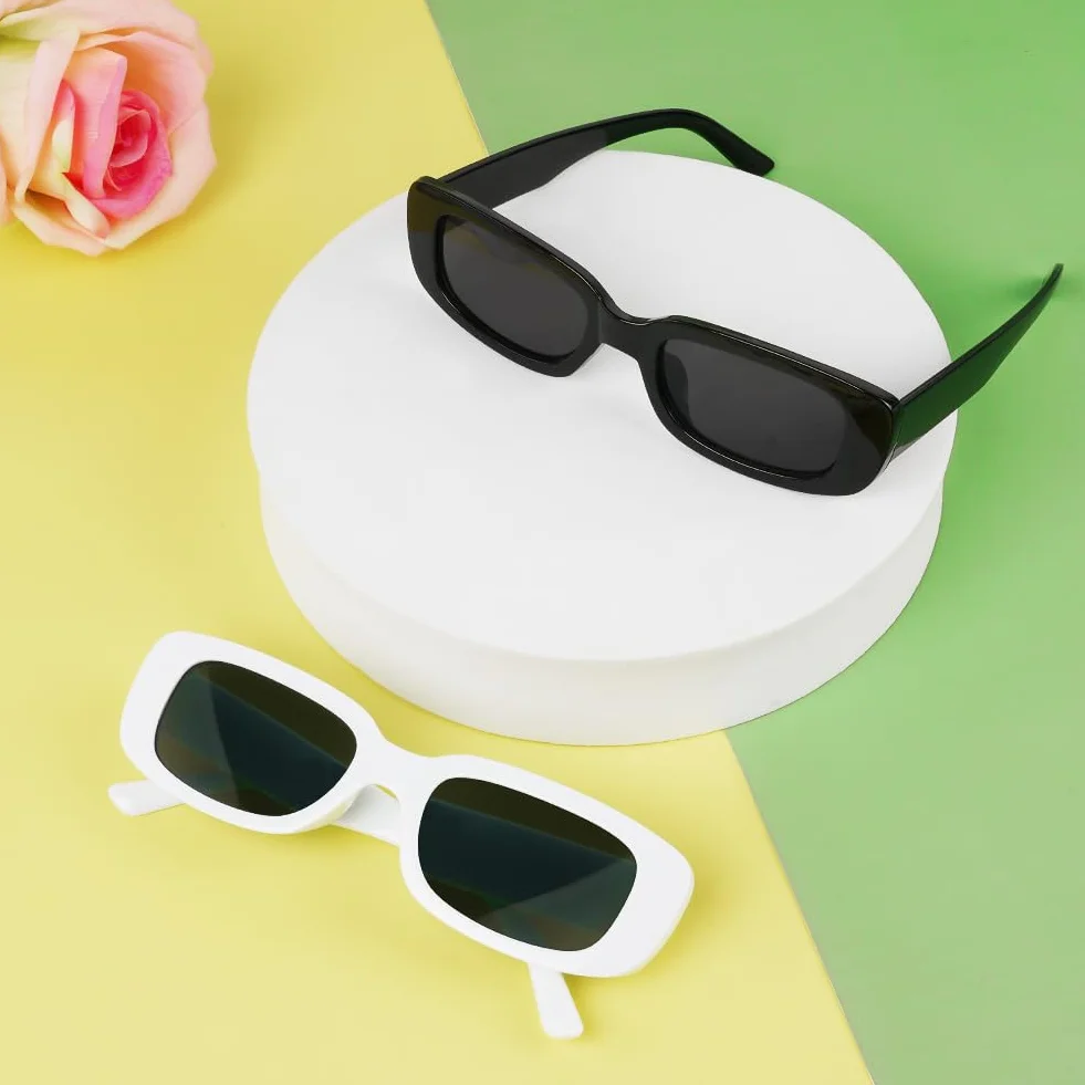 Ainiv Gafas de Sol Rectangulares 2 Piezas Protección UV400