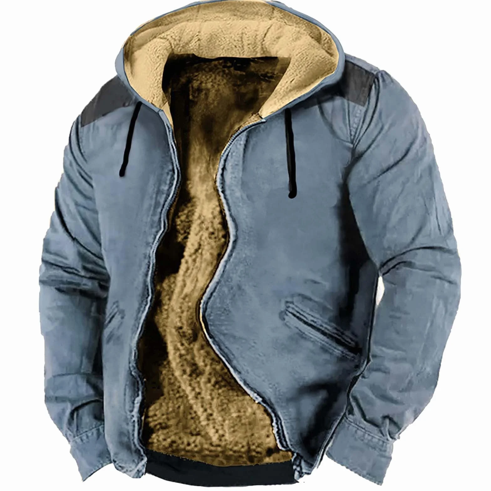 Sudadera con capucha para hombre con cremallera, sudadera con capucha para hombre, cremallera de invierno, suéter vintage forrado, chaqueta de otoño a prueba de viento, chaqueta con capucha, chaqueta