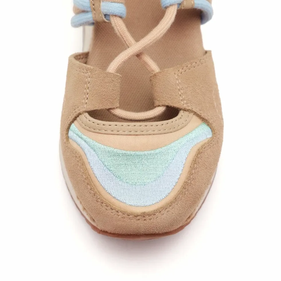 Zapatillas Abiertas Piel CUÑA Rafia Bridport