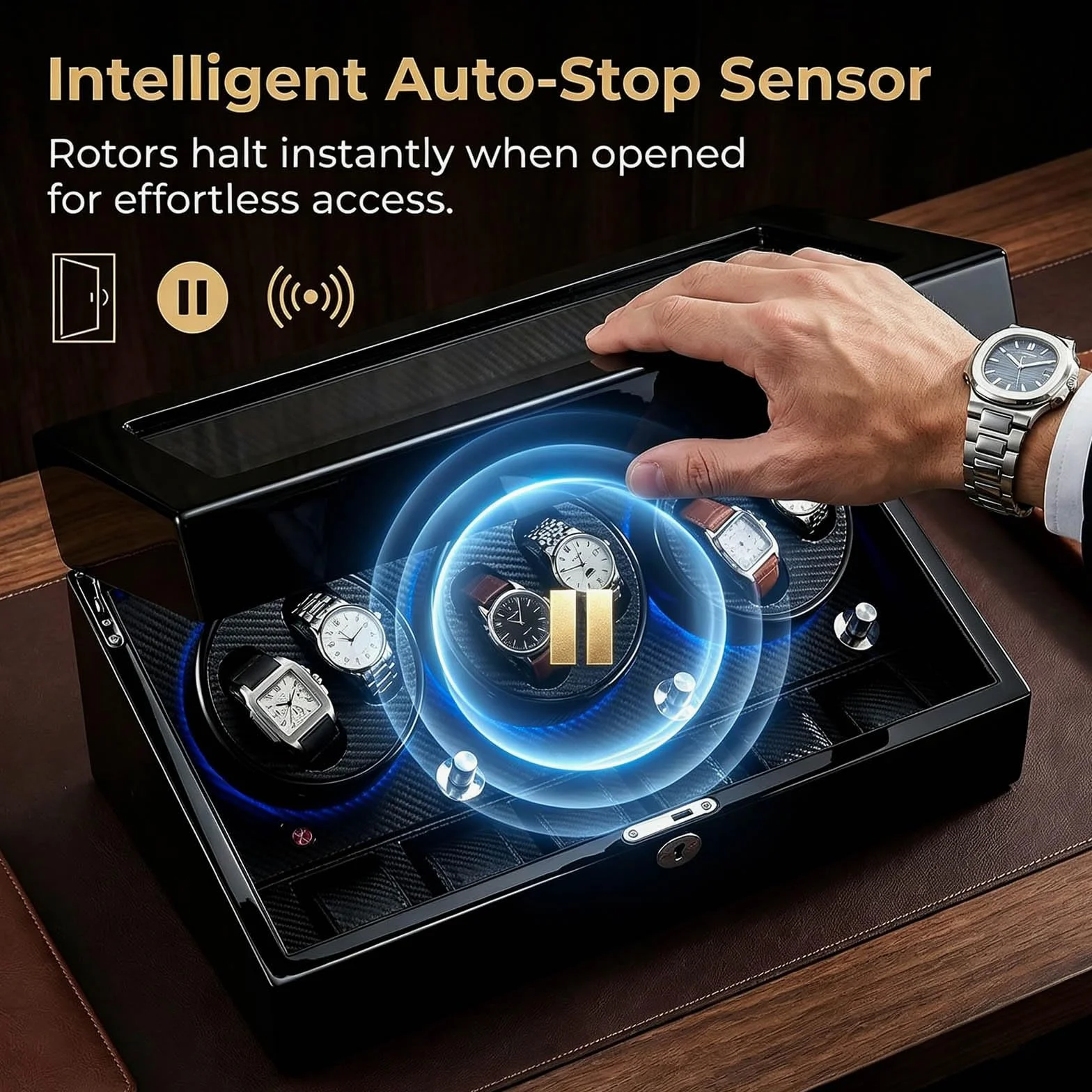 Caja para Relojes Automáticos 6+7, Motor Japonés 10dB Silencioso, 13 Slots