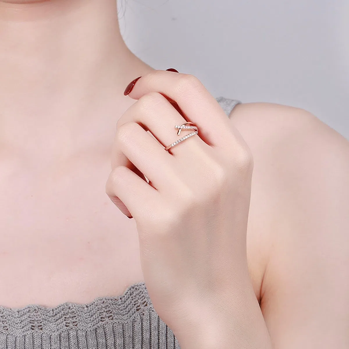 Anillos de aniversario para mujer, oro amarillo infinito, diamantes abiertos de laboratorio de 18 quilates, talla 4-11