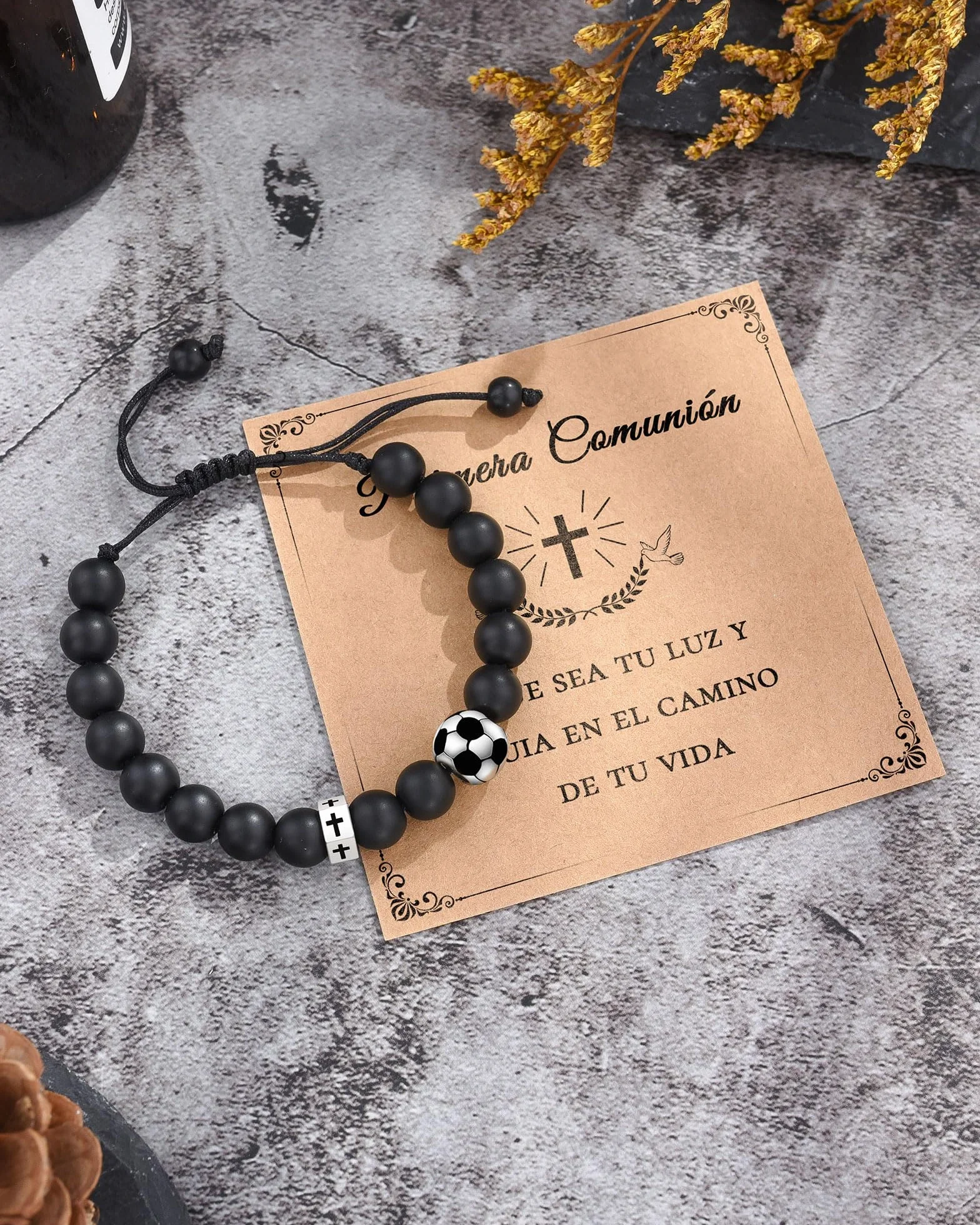 VU100 Regalos Comunion Niño Niña, Regalos Primera Comunion Niño Niña Recordatorios Comunion Originales Pulsera Comunion Niños Niñas Hombre Pulsera Cruz Ajustable
