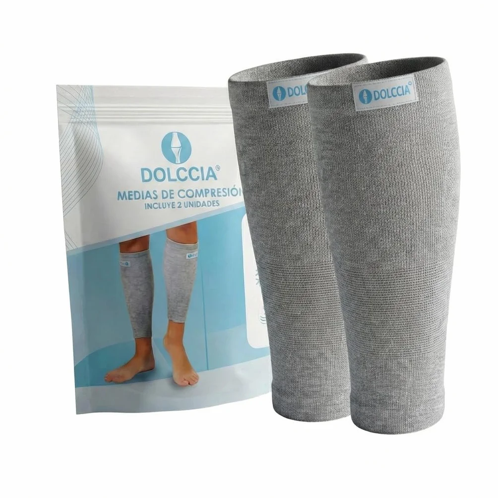 DOLCCIA 1 par Medias de compresión de bambú, Calcetines Compresivos Mujer Hombre, Mangas de Compresión para Deporte, Running, Ciclismo, Trabajo, Senderismo, Vuelo